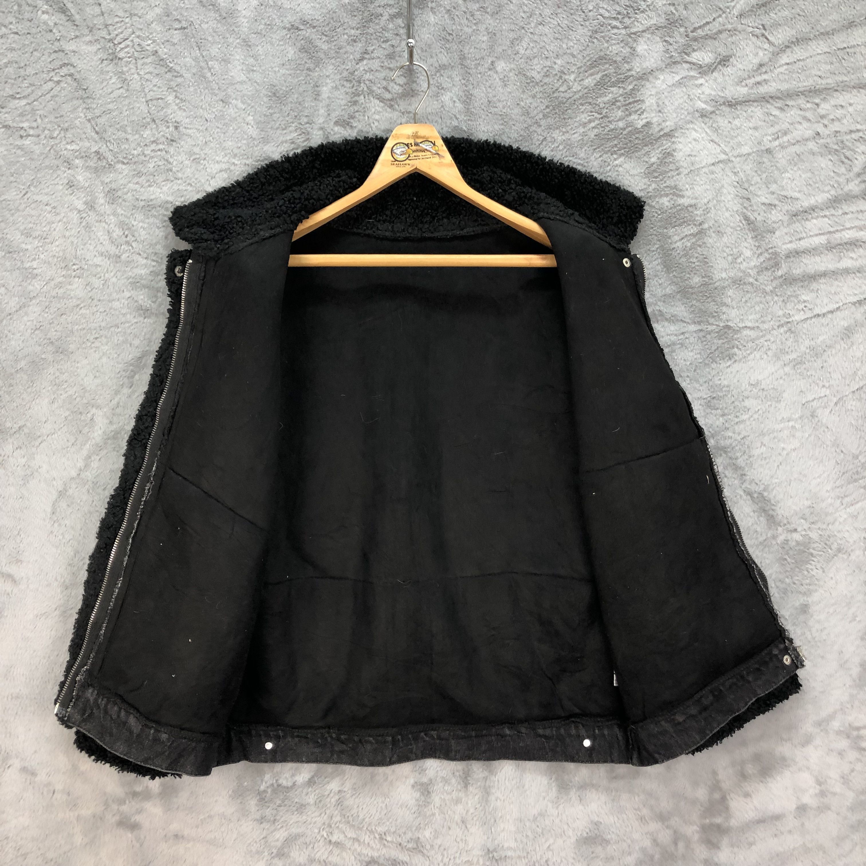 Japanese Brand L.S Rare Design Fleece / Denim Hybrid Jacket #4648-162 Size US M / EU 48-50 / 2 - 7 Thumbnail