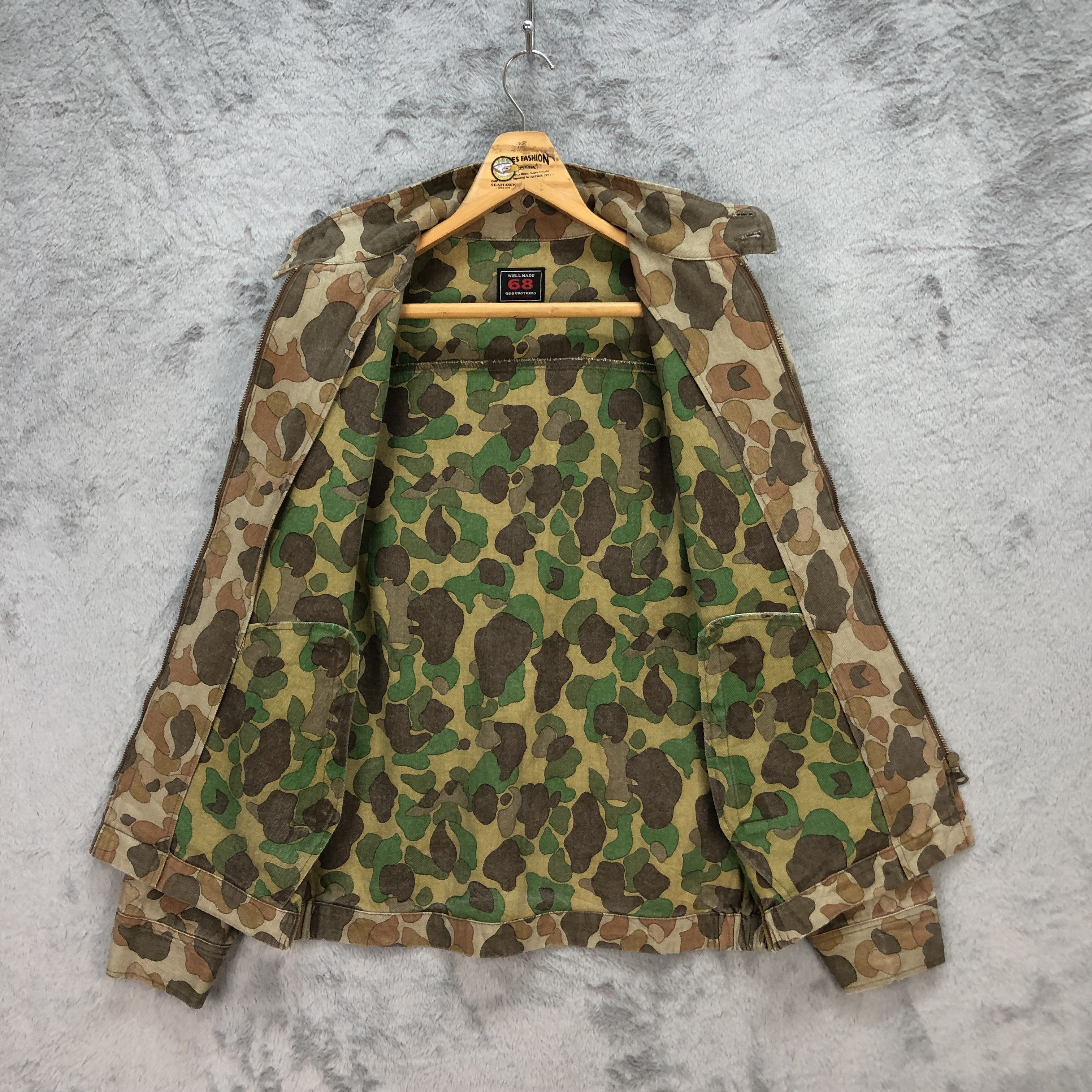 Japanese Brand VINTAGE 68 & BROTHERS CAMO JACKET ARMY STYLE #5747-204 Size US M / EU 48-50 / 2 - 7 Thumbnail