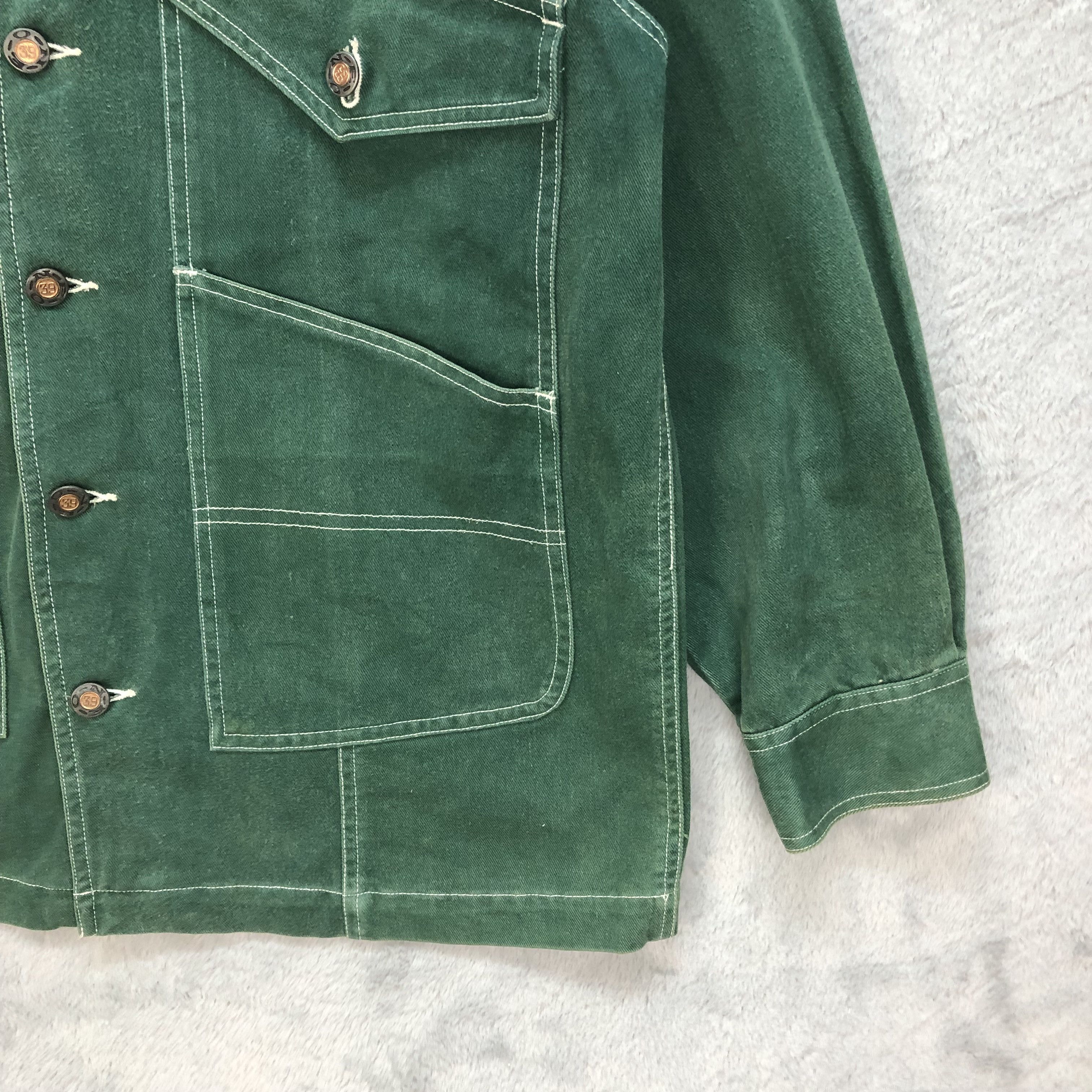 Japanese Brand NEO BLOOD KING SIZE GREEN CHORE JACKET #6178-52 Size US L / EU 52-54 / 3 - 6 Thumbnail