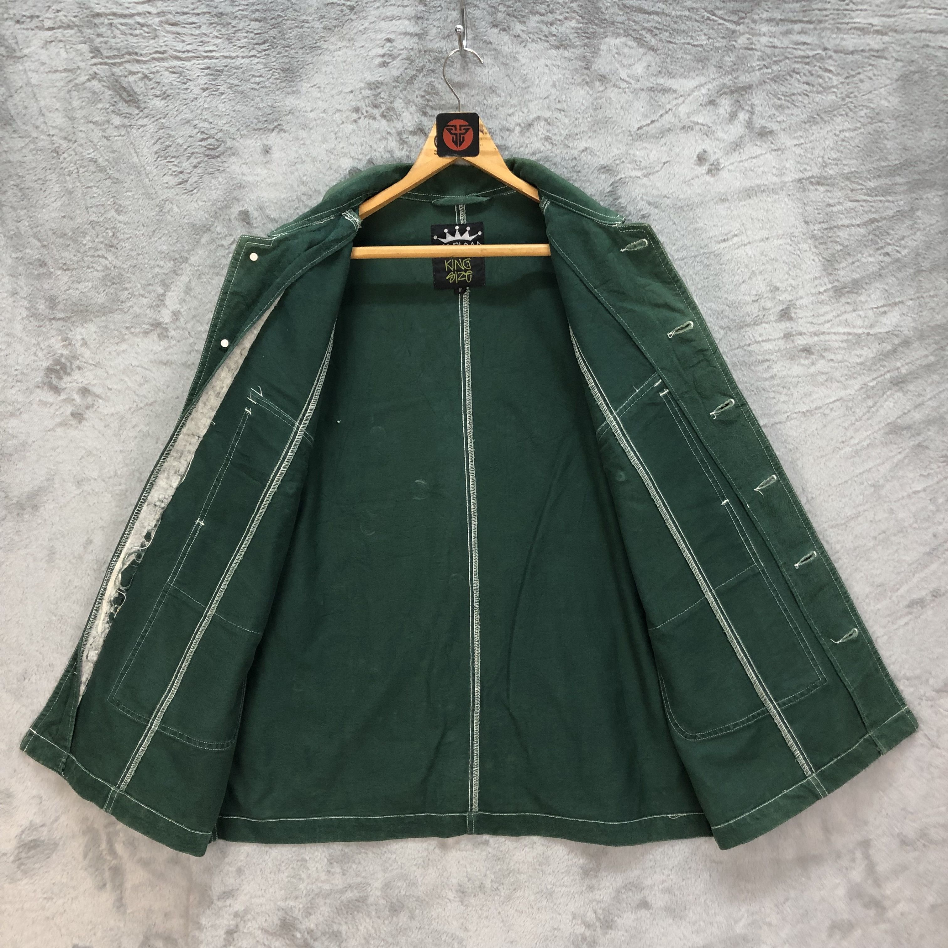 Japanese Brand NEO BLOOD KING SIZE GREEN CHORE JACKET #6178-52 Size US L / EU 52-54 / 3 - 7 Thumbnail