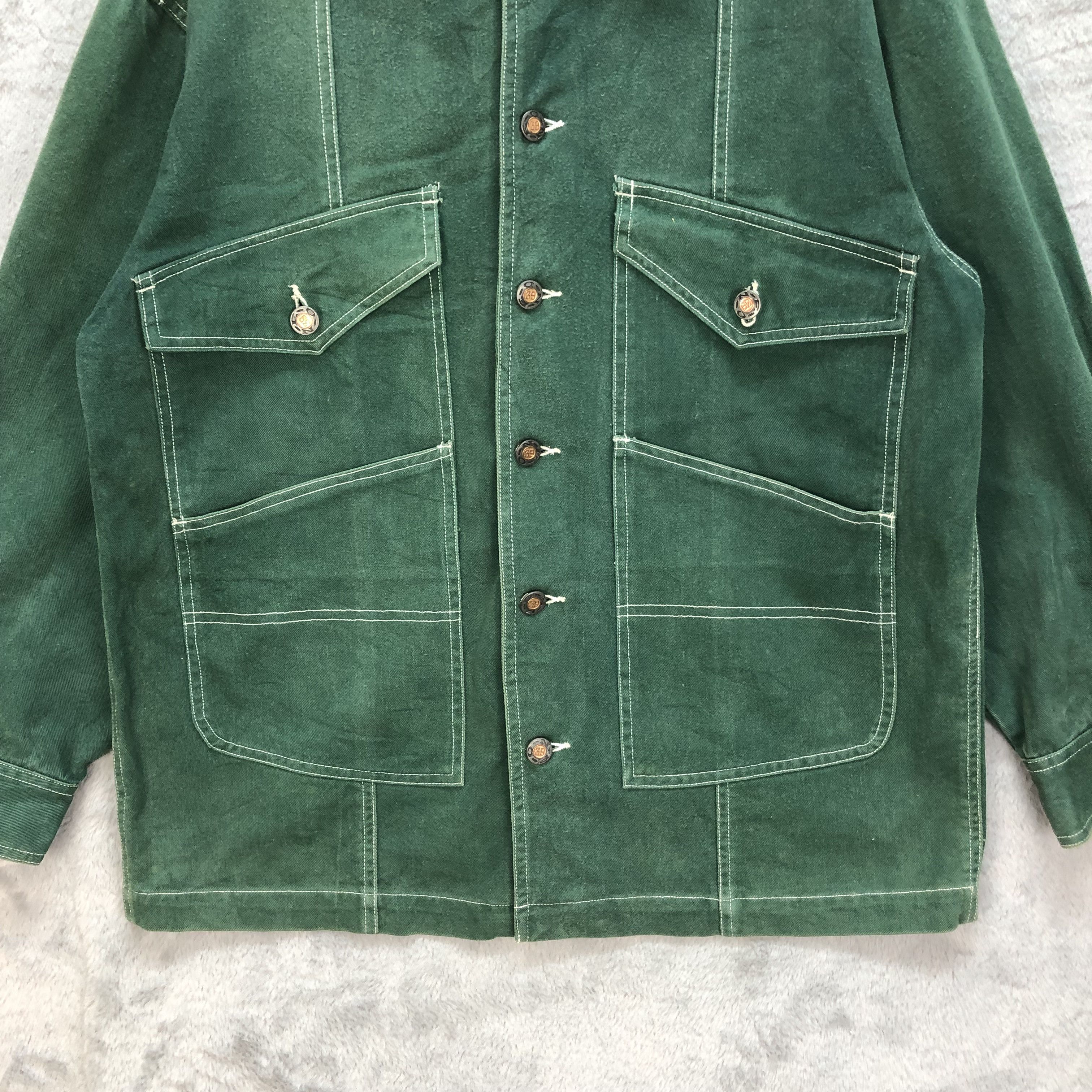 Japanese Brand NEO BLOOD KING SIZE GREEN CHORE JACKET #6178-52 Size US L / EU 52-54 / 3 - 3 Thumbnail