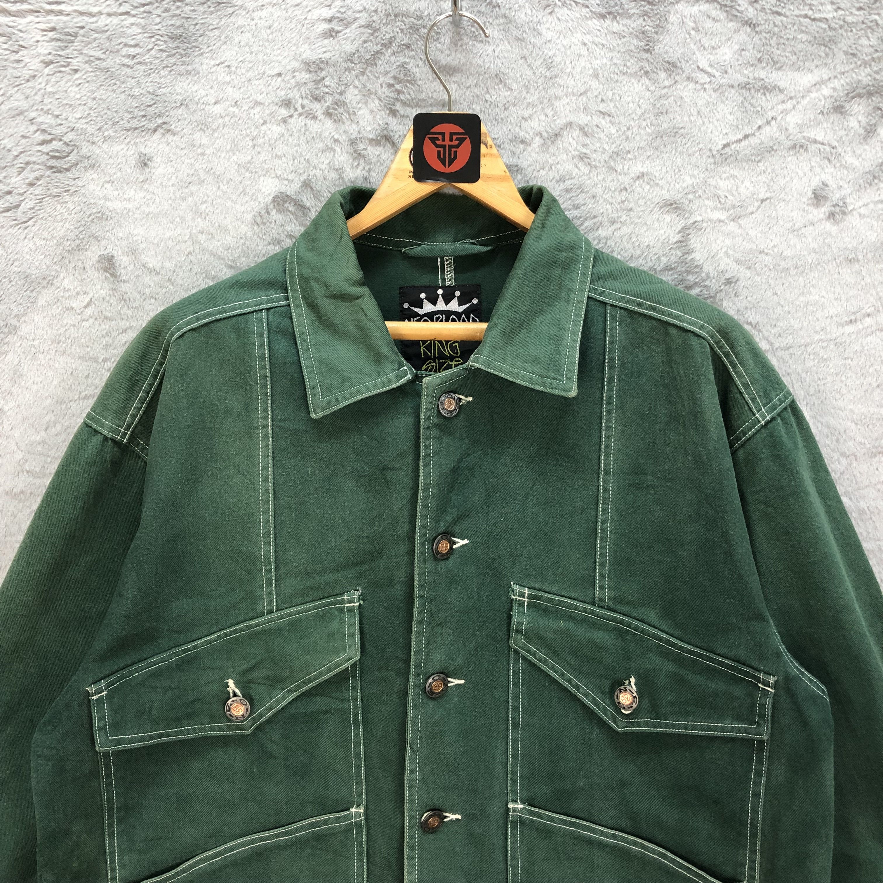 Japanese Brand NEO BLOOD KING SIZE GREEN CHORE JACKET #6178-52 Size US L / EU 52-54 / 3 - 2 Thumbnail