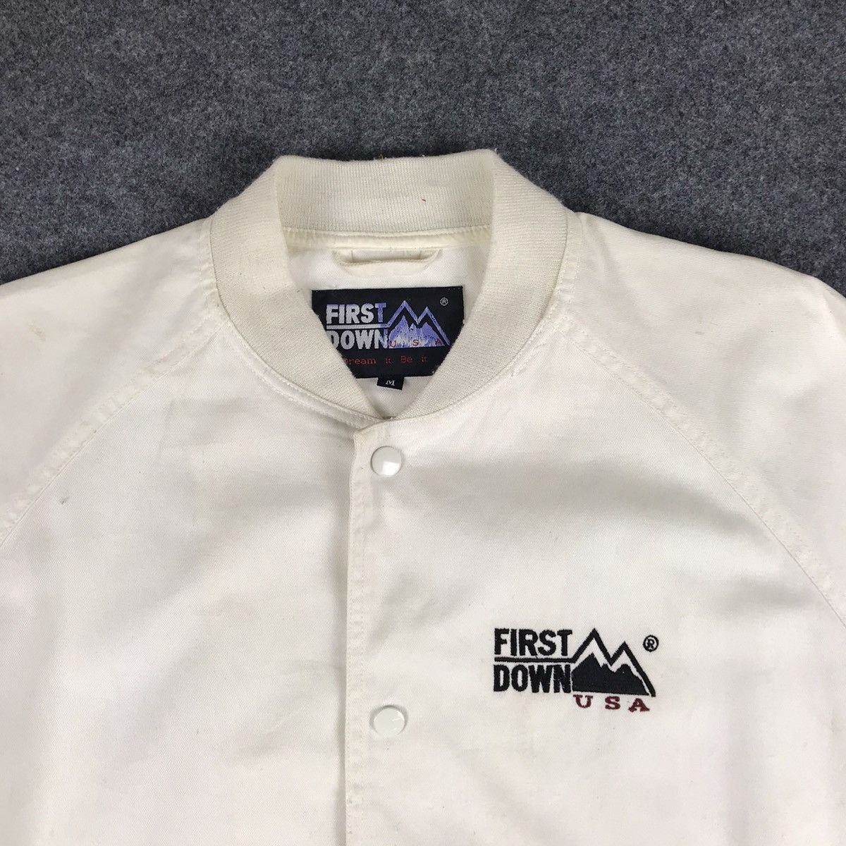 Japanese Brand × Vintage Very Rare Vintage First Down USA bomber Jacket Size US M / EU 48-50 / 2 - 3 Thumbnail
