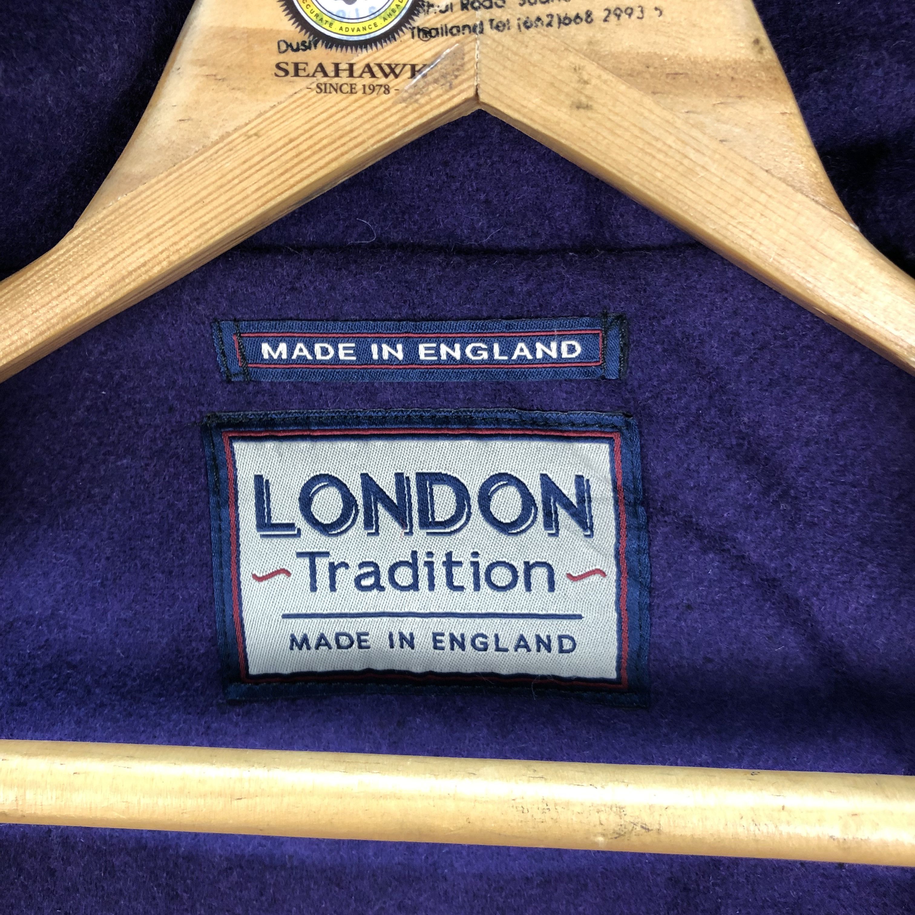 Vintage LONDON TRADITION MADE IN ENGLAND WOOL DUFFLE COAT #6095-45 Size US S / EU 44-46 / 1 - 7 Thumbnail