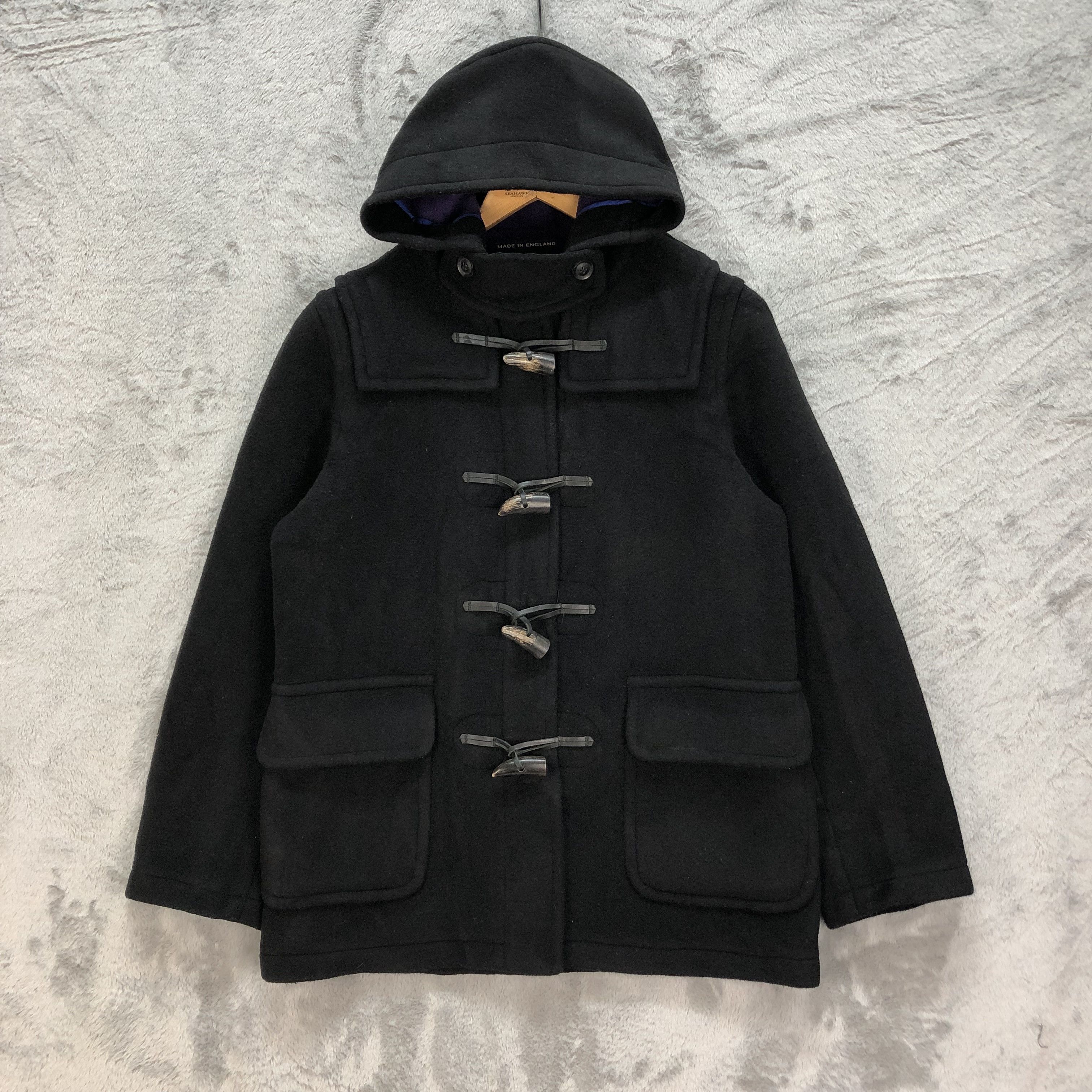 Vintage LONDON TRADITION MADE IN ENGLAND WOOL DUFFLE COAT #6095-45 Size US S / EU 44-46 / 1 - 1 Thumbnail