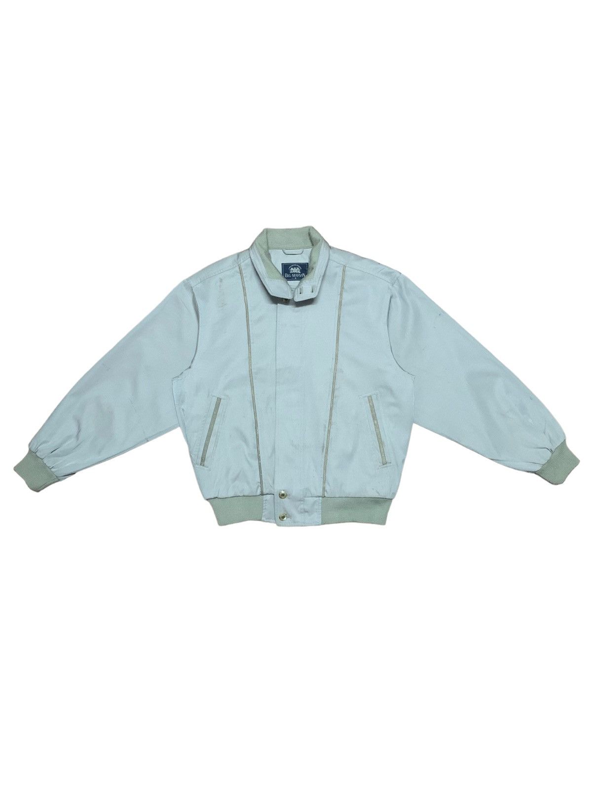 image of Archival Clothing x Bomber Jacket Vintage Big Marwin Classic Bomber Style Jacket in Light Olive/Gre