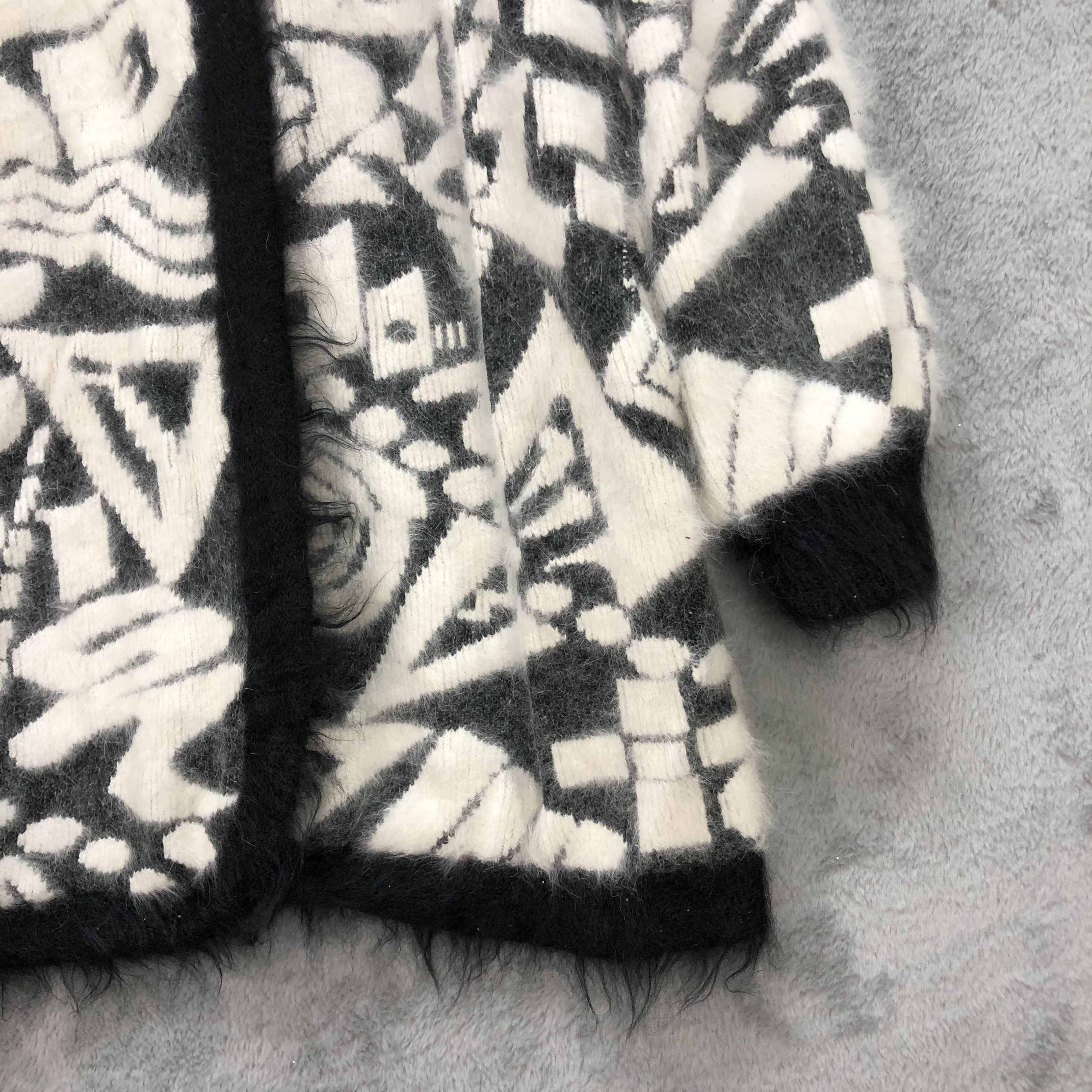 Vintage AGAIN NON-NO ABSTRACT DESIGN MOHAIR COAT #5929-214 Size L / US 10 / IT 46 - 5 Thumbnail