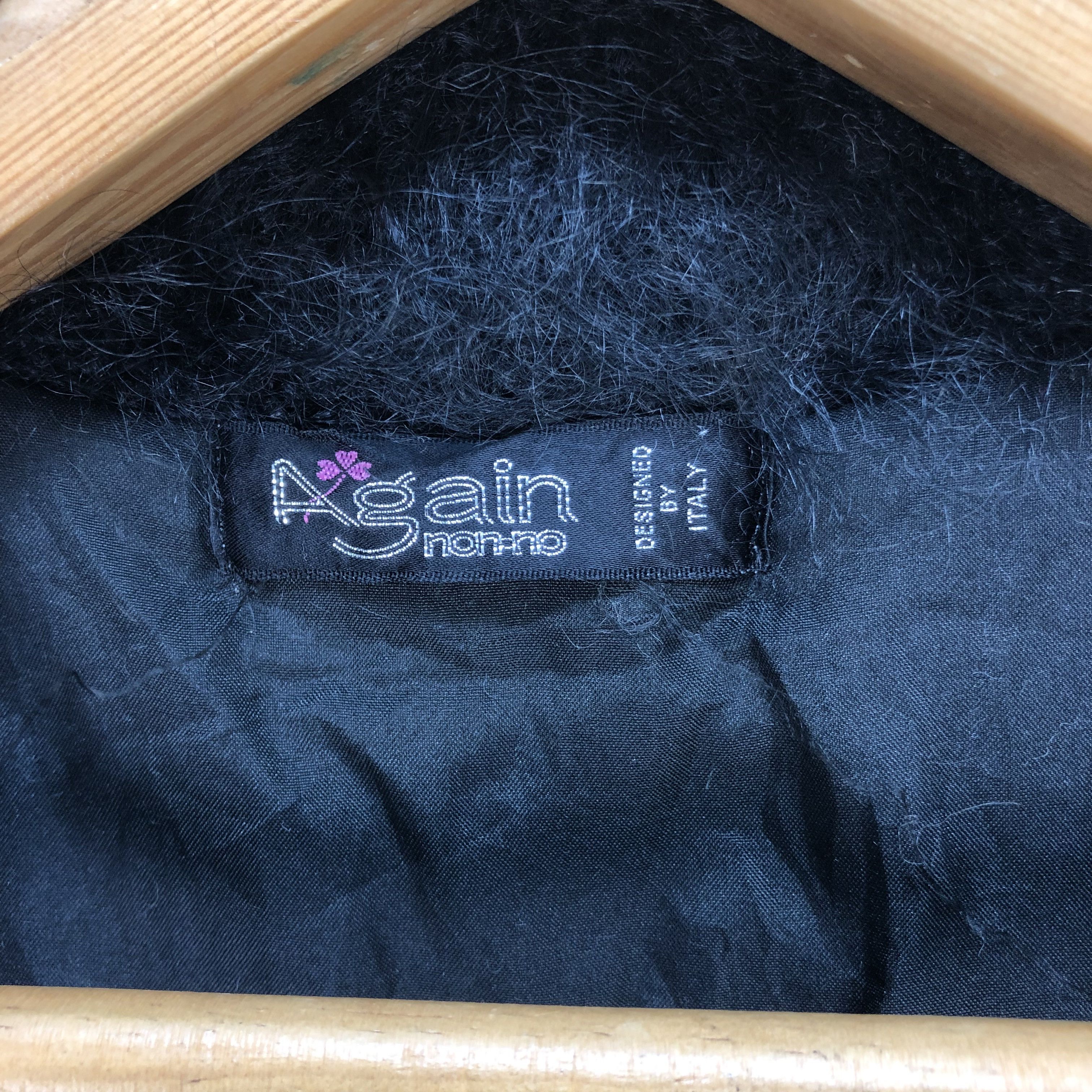 Vintage AGAIN NON-NO ABSTRACT DESIGN MOHAIR COAT #5929-214 Size L / US 10 / IT 46 - 8 Thumbnail