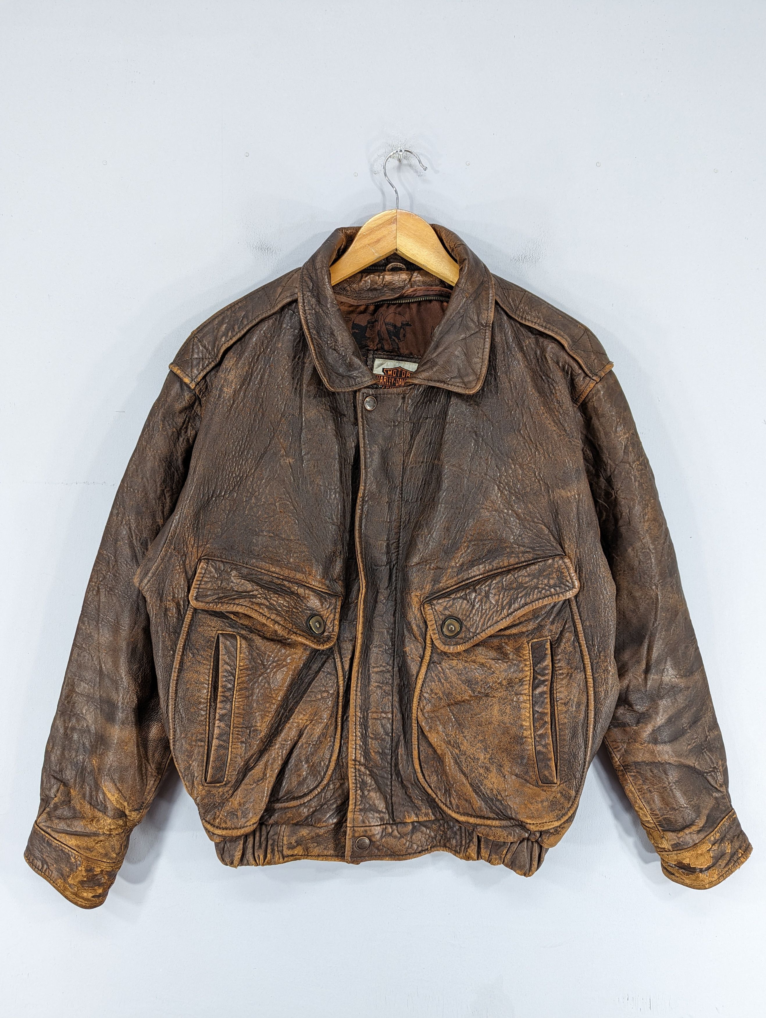 Harley Davidson × Leather Jacket × Vintage ?RARE?Vintage Harley 