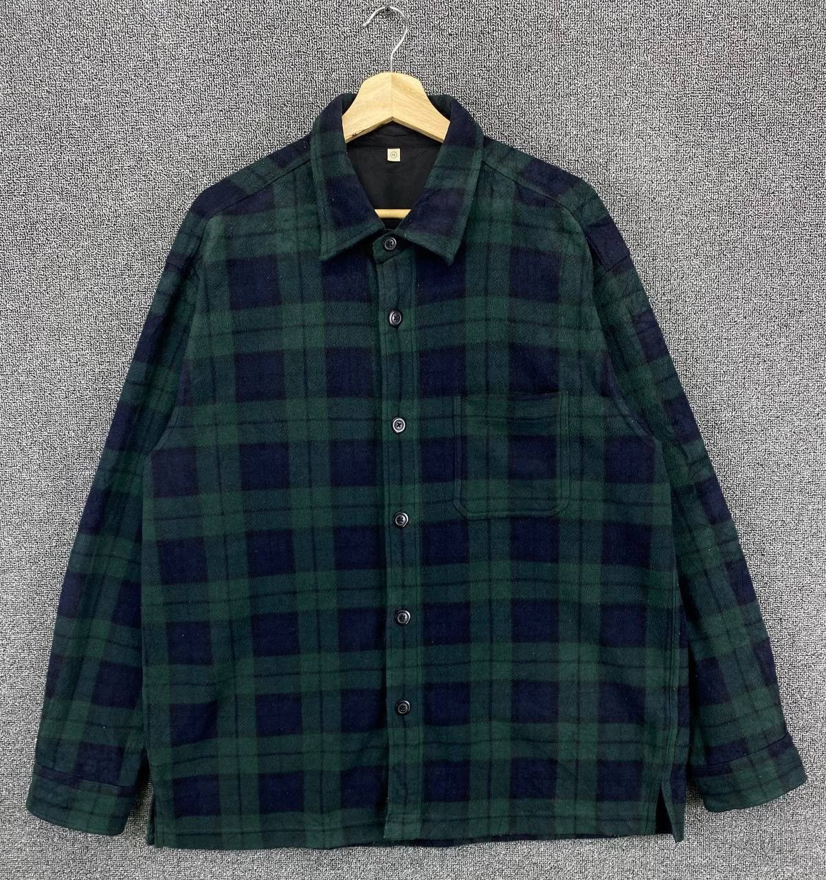 Uniqlo Vintage Uniqlo Shadow Plaid Fleece Button Up Shirt Flannel | Grailed