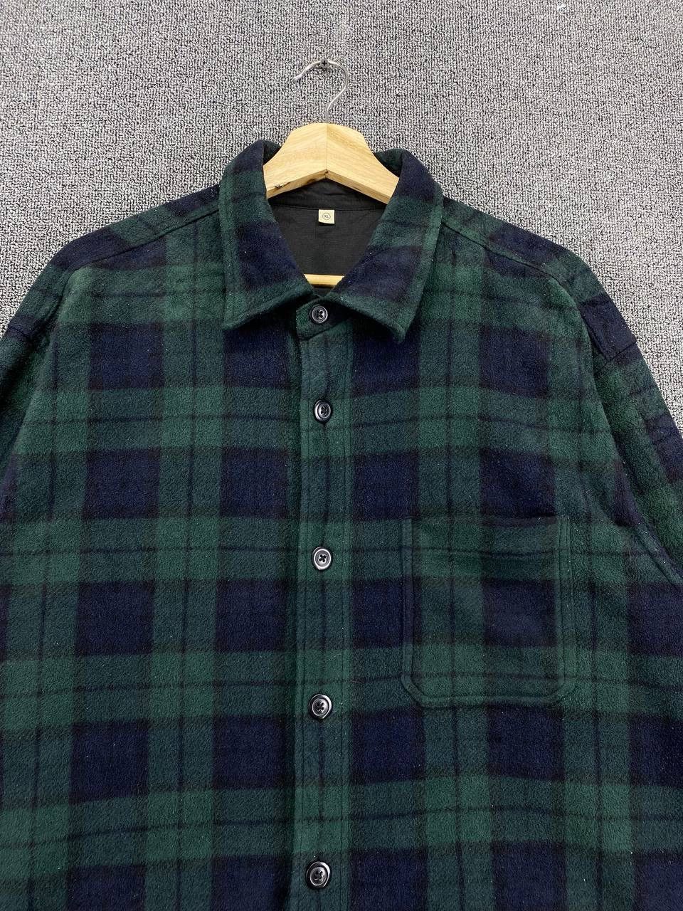 Flannel Vintage Uniqlo Shadow Plaid Fleece Button Up Shirt Flannel Size US XL / EU 56 / 4 - 7 Thumbnail