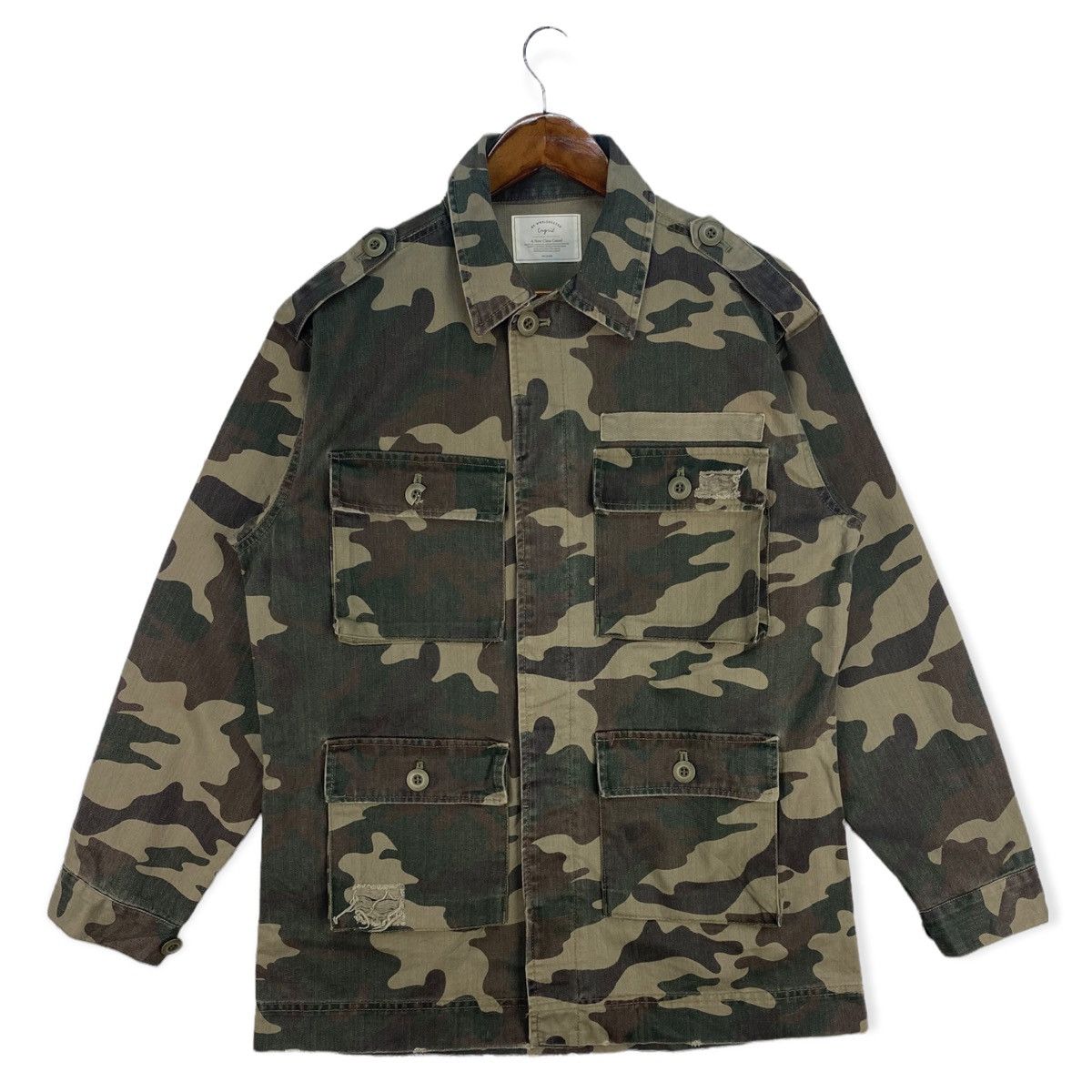 image of Military x Vintage Ungrid Camoflauge M65 Jacket, Men's (Size Large)