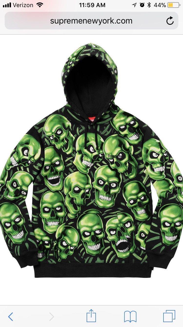 Supreme Skull Pile Hooded Sweatshirt Hoodie Juicy J | Grailed