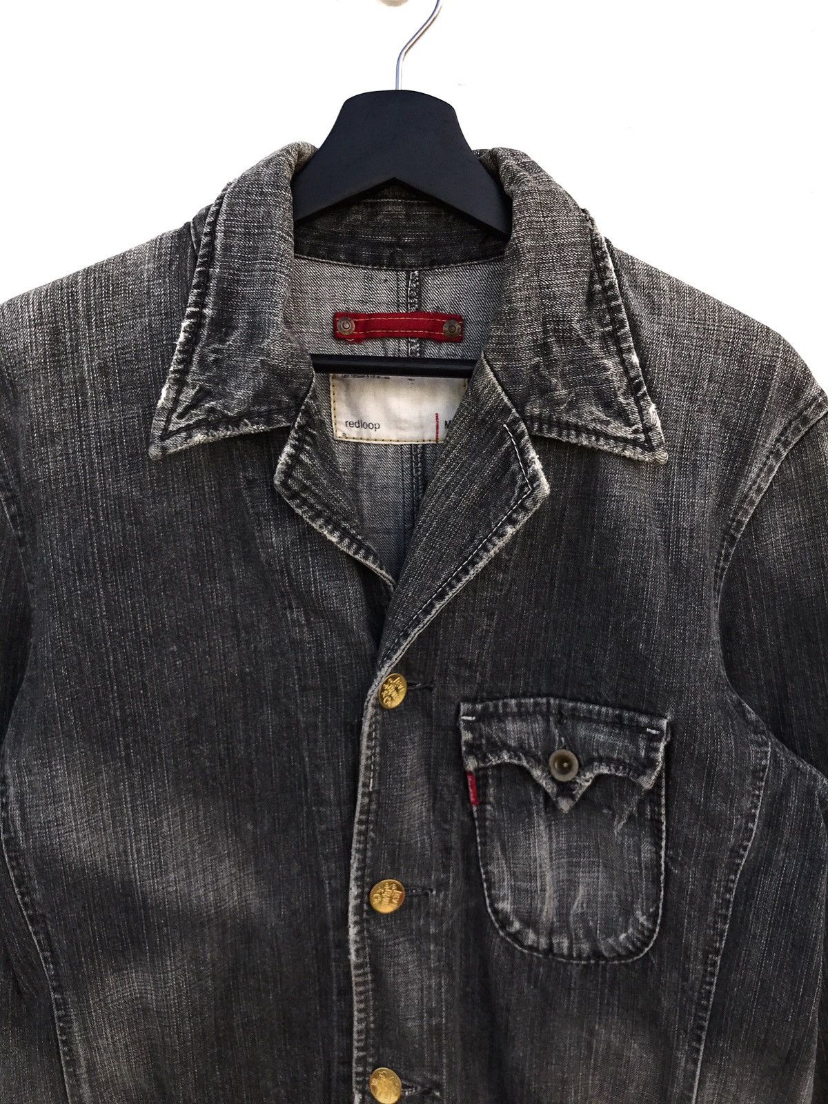 Levi's × Levi's Made & Crafted × Levi's Vintage Clothing Vintage Levis Black Distressed Denim Chore Jacket Size US M / EU 48-50 / 2 - 3 Thumbnail