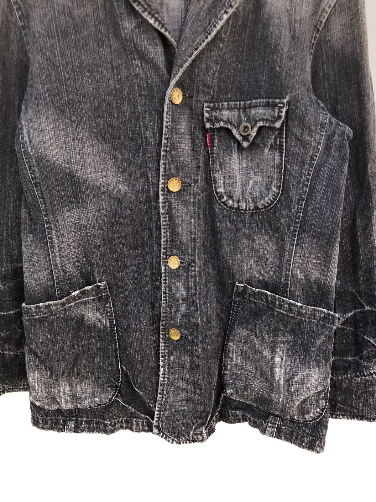 Levi's × Levi's Made & Crafted × Levi's Vintage Clothing Vintage Levis Black Distressed Denim Chore Jacket Size US M / EU 48-50 / 2 - 4 Thumbnail