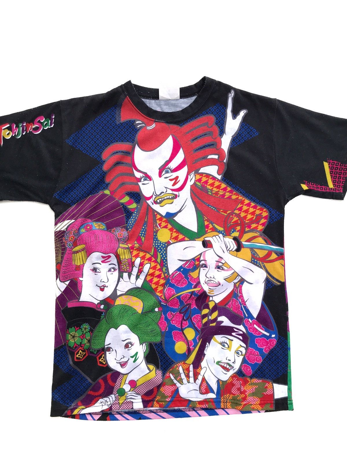 Japanese Brand Vintage Japanese Sukajan Samurai Geisha Fullprint Tee Size US S / EU 44-46 / 1 - 2 Thumbnail