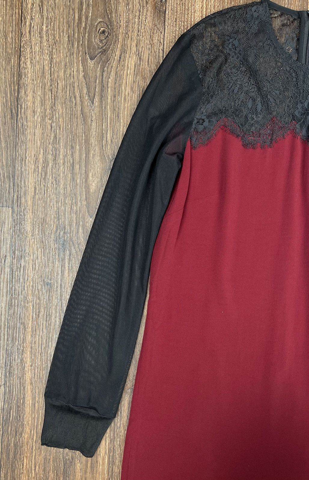 Sandro Sandro Viscose Nylon Red Dress Lace Size L / US 10 / IT 46 - 4 Thumbnail