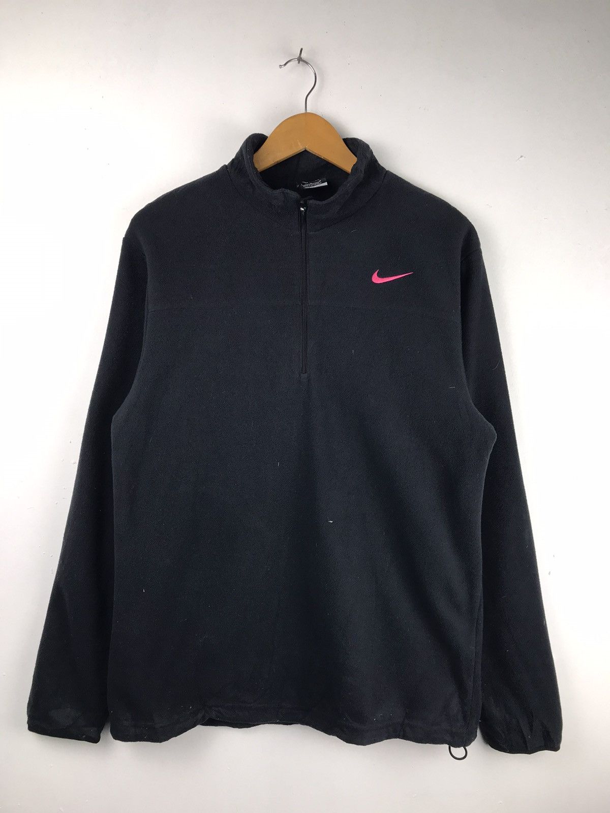 image of Nike Half Zipper Fleece Jacket in Black, Men's (Size Large)