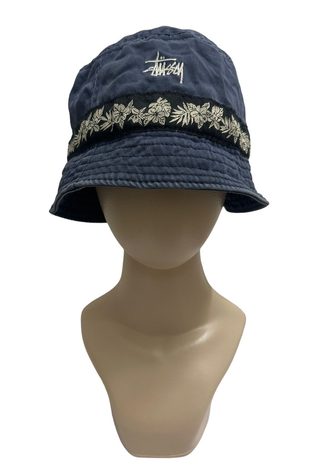 Indigo × Stussy Vintage Stussy Y2k Distressed Faded Bucket