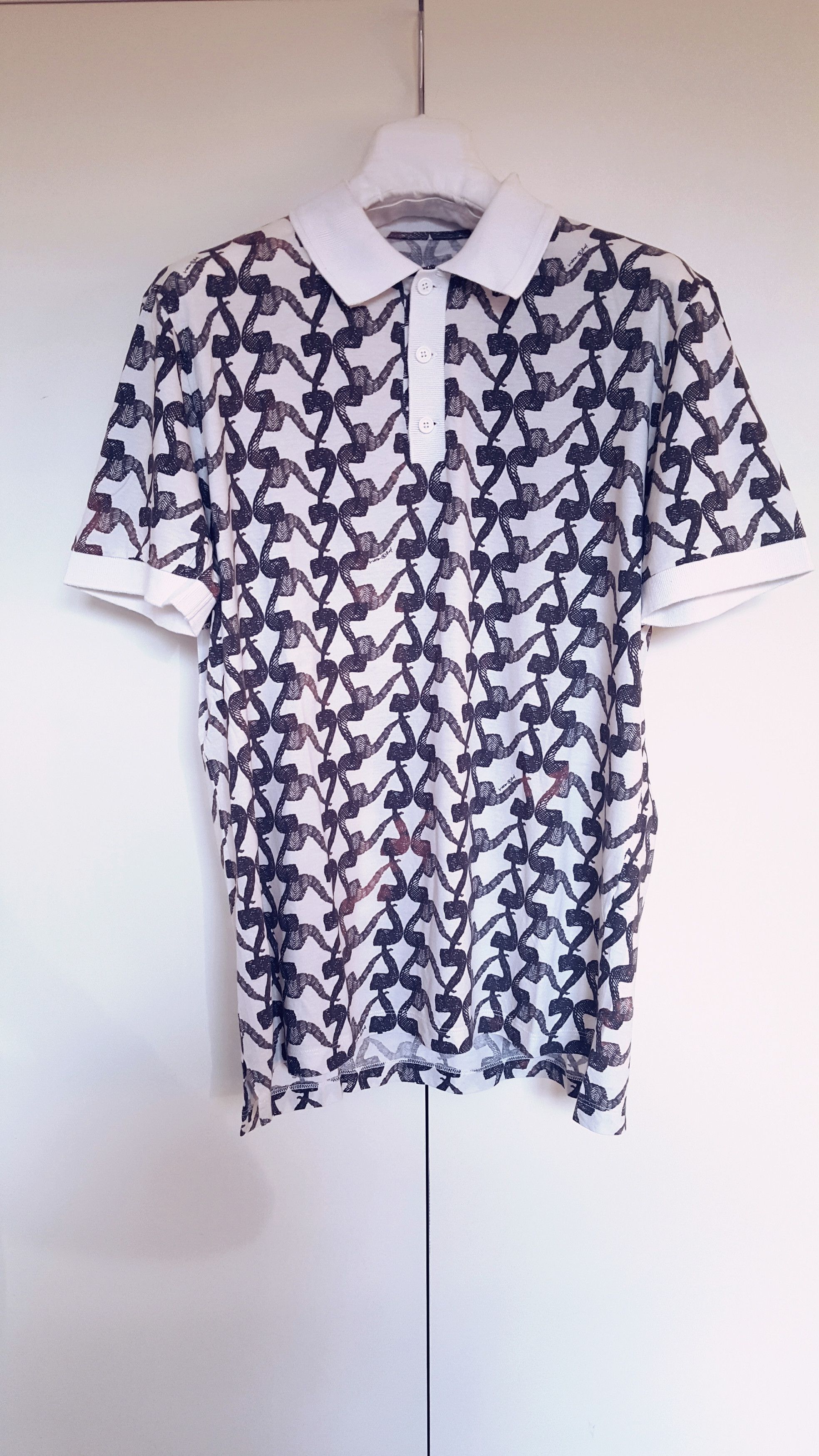 Viktor & Rolf All Over Pipe Print Polo Shirt Size US M / EU 48-50 / 2 - 1 Thumbnail