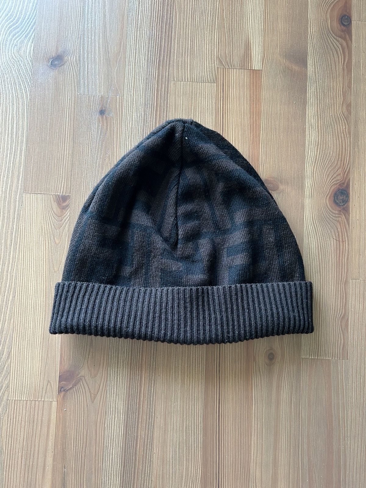 Fendi Brown FF Zucca Monogram Beanie Size ONE SIZE - 1 Thumbnail