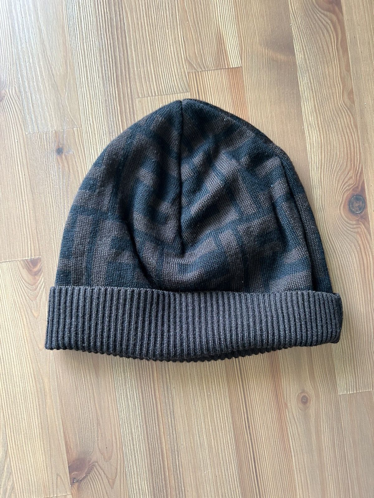 Fendi Brown FF Zucca Monogram Beanie Size ONE SIZE - 3 Thumbnail