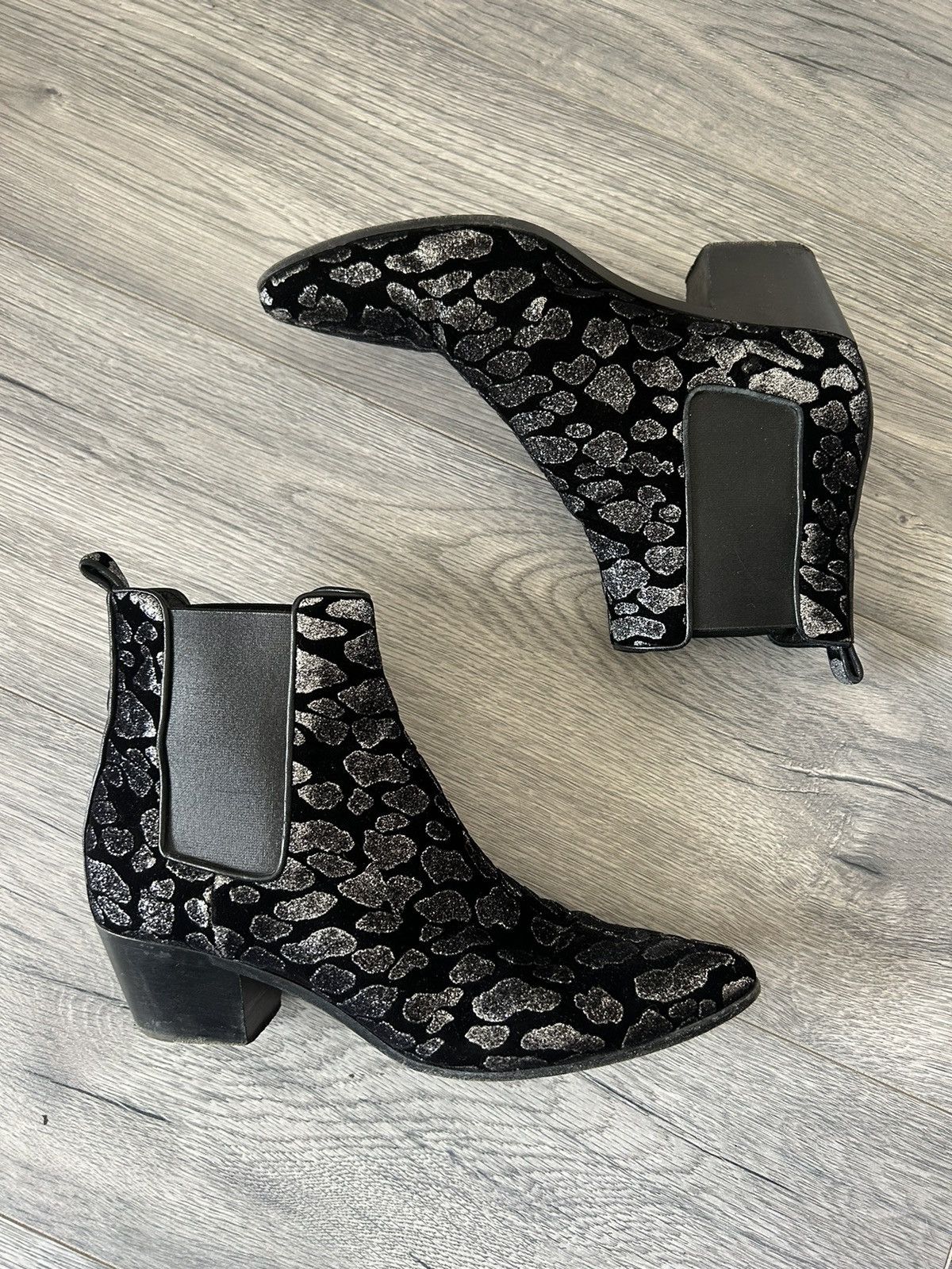 Saint Laurent Paris Glitter Leopard Print Chelsea Boots Size US 8 / IT 38 - 1 Thumbnail