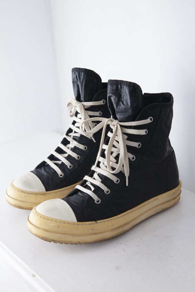 image of Rick Owens Drkshdw Nylon Ramones Sneakers in Black, Men's (Size 8)
