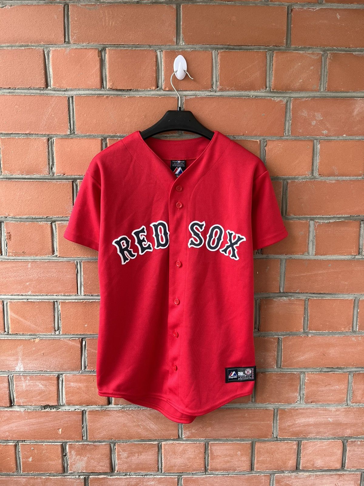 Boston Red Sox vintage Majestic made in Macau jersey red authentic Large L