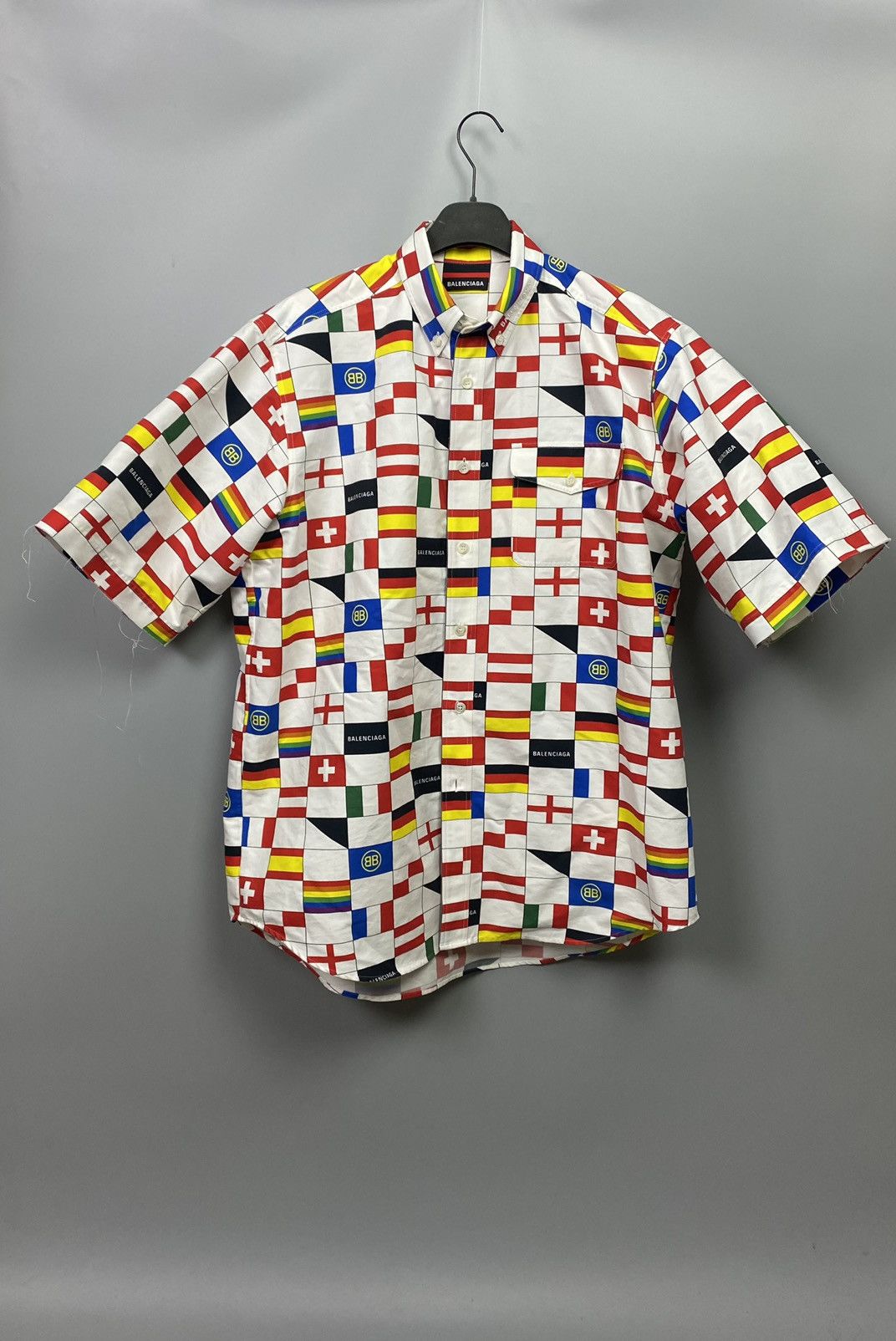 Balenciaga Flag Quilt Jumbo Button Up Size US M / EU 48-50 / 2 - 1 Thumbnail