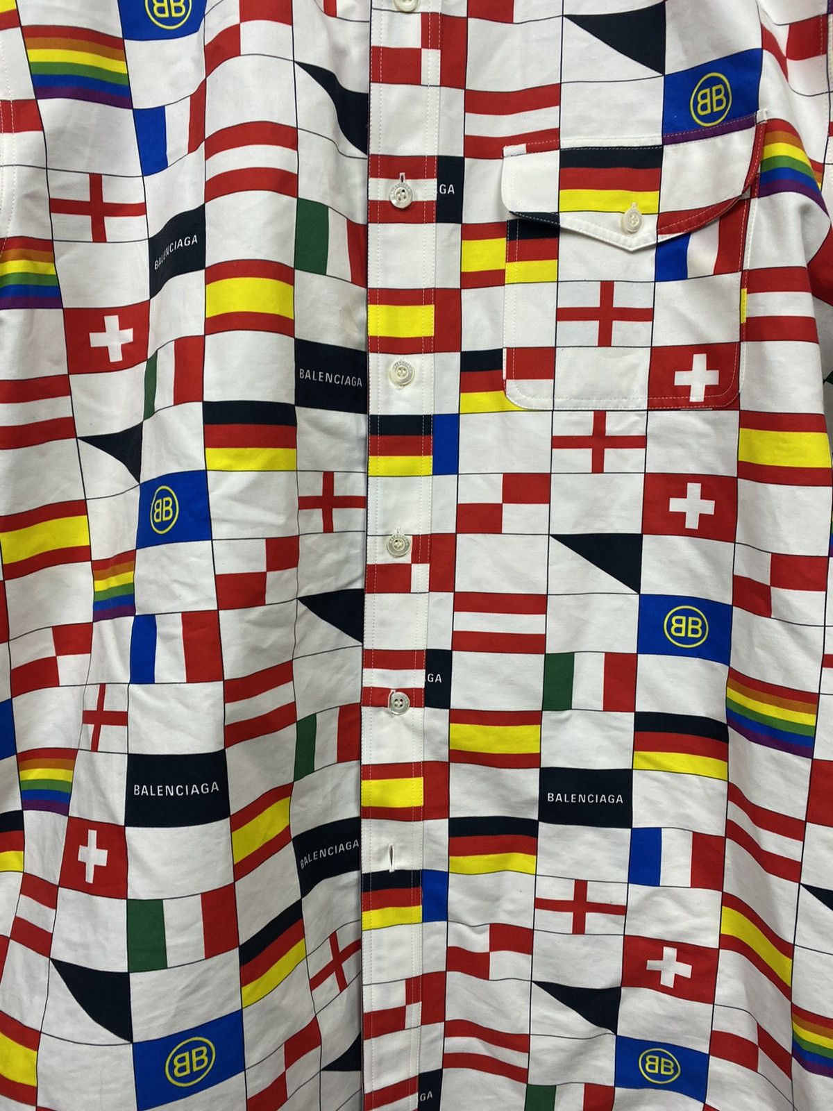 Balenciaga Flag Quilt Jumbo Button Up Size US M / EU 48-50 / 2 - 4 Thumbnail