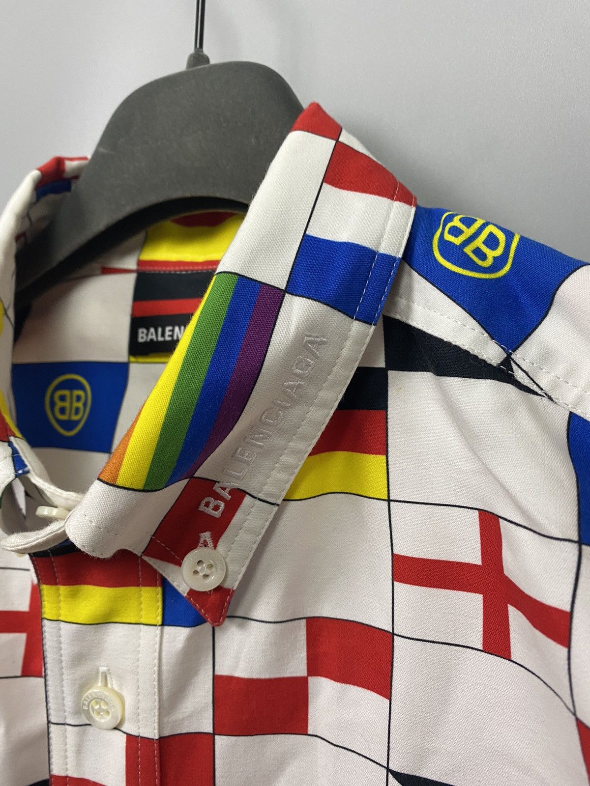 Balenciaga Flag Quilt Jumbo Button Up Size US M / EU 48-50 / 2 - 3 Thumbnail