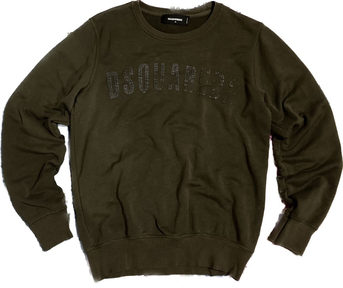 image of Dsquared2 Khaki Logo Sweatshirt, Men's (Size Small)