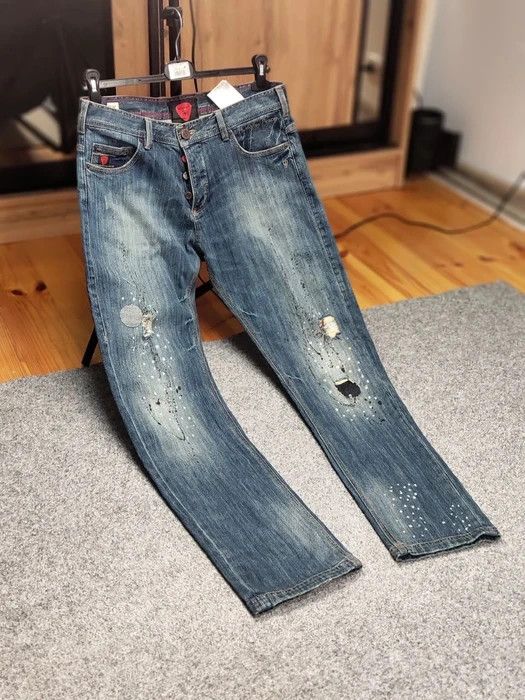 Strellson Vintage 90's Strellson Japan Distressed Paint Denim Jeans Size US 32 / EU 48 - 10 Thumbnail
