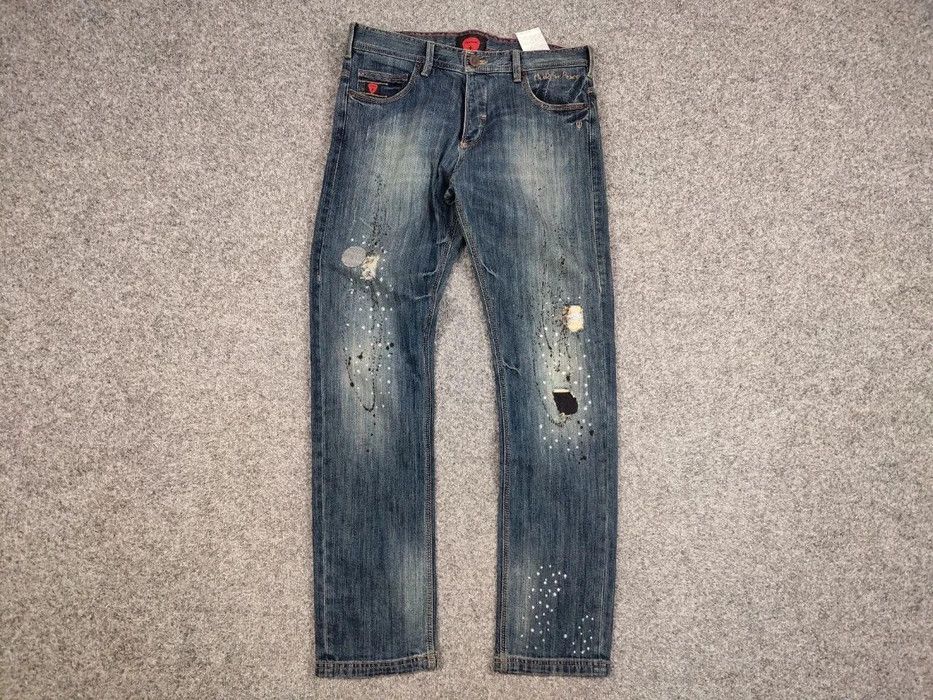 Strellson Vintage 90's Strellson Japan Distressed Paint Denim Jeans Size US 32 / EU 48 - 6 Thumbnail