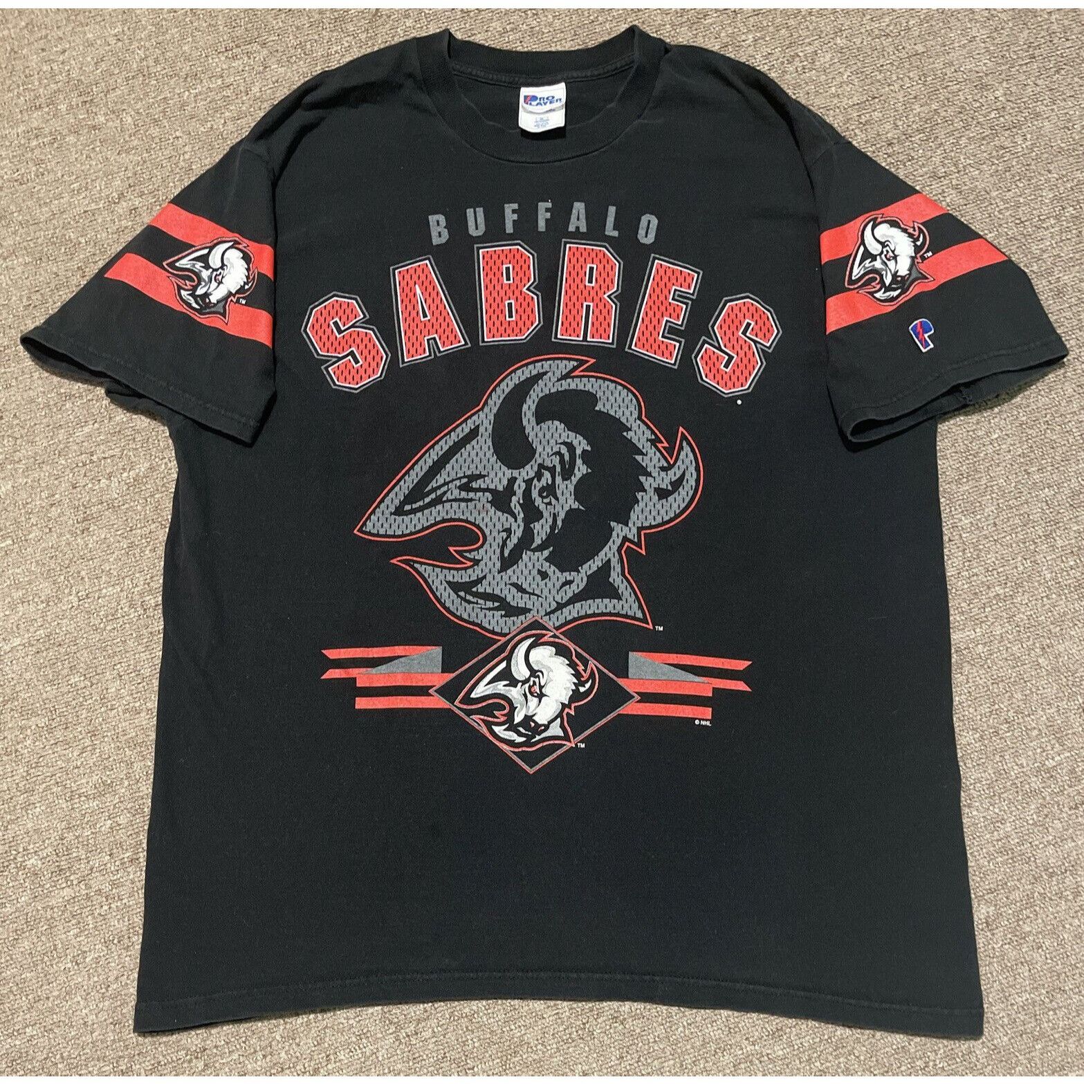 Vintage 90s XL Buffalo Sabres GOAT Head NHL AOP T-Shirt
