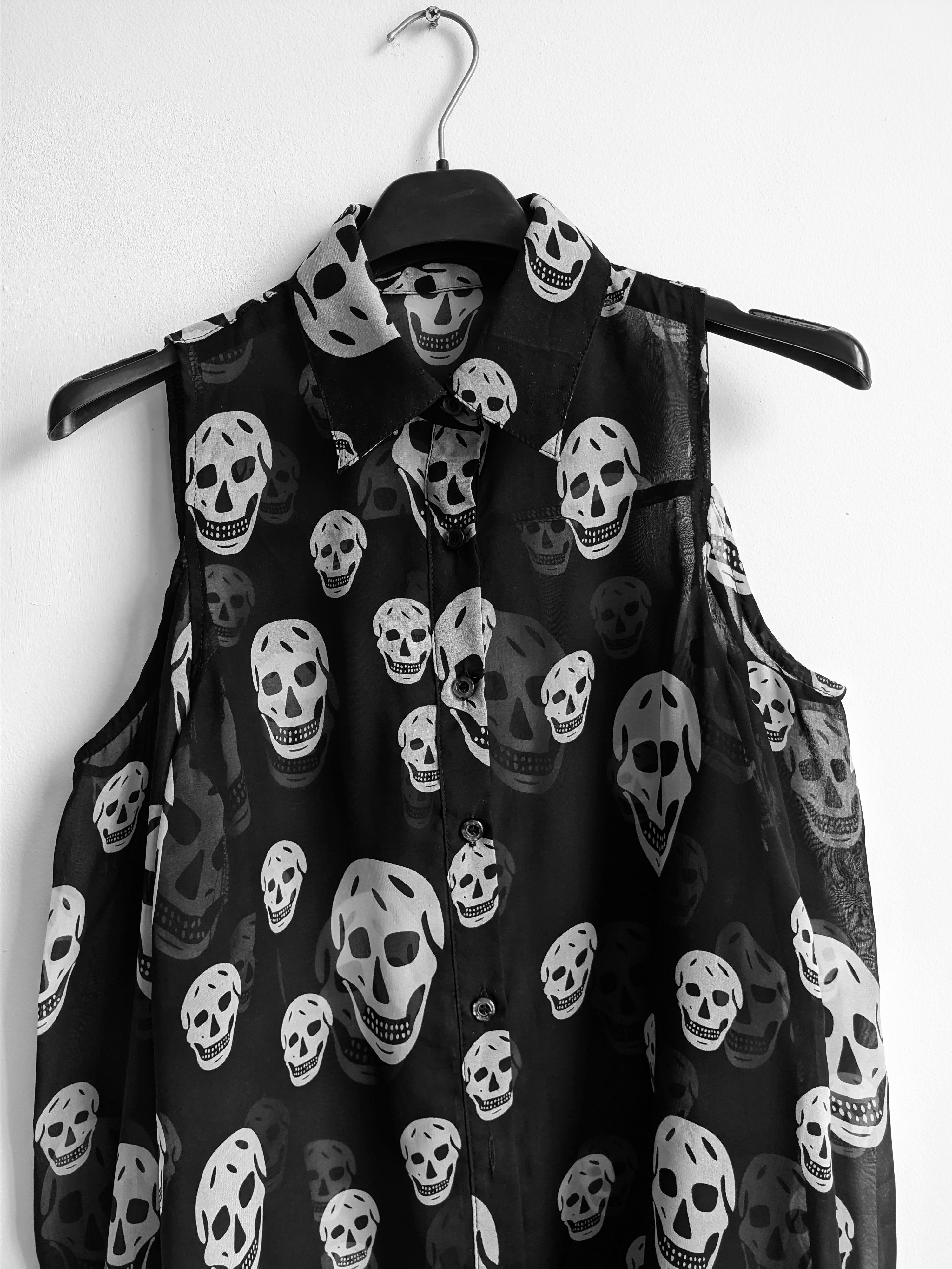 Japanese Brand vintage skull long sleeve y2k gothic Alexander McQueen style Size ONE SIZE - 5 Thumbnail