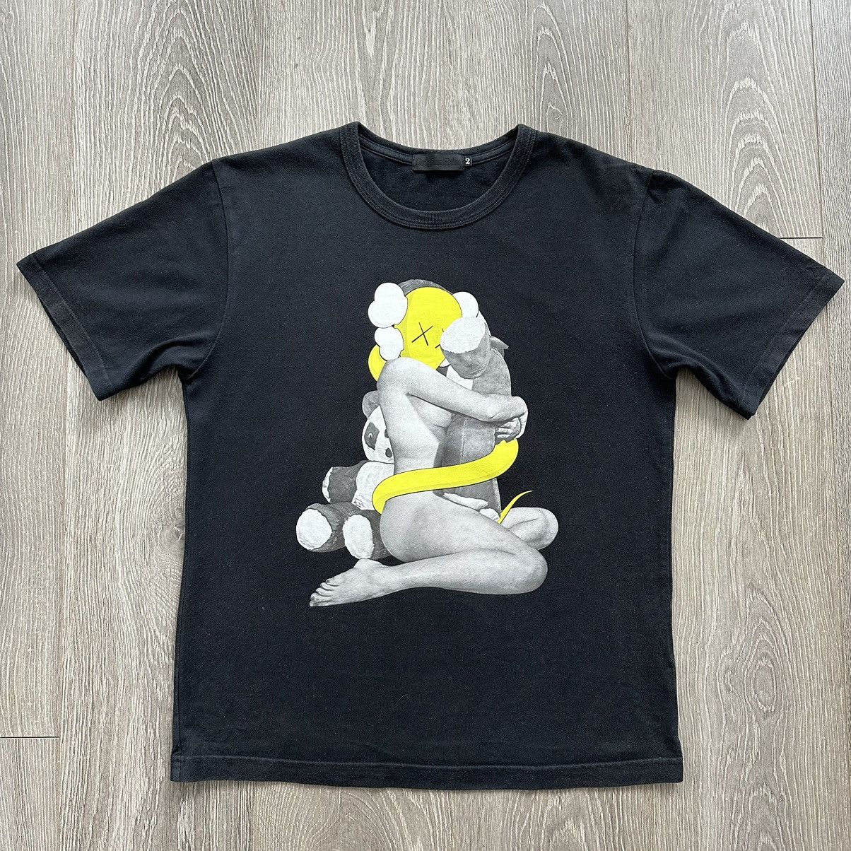 image of Kaws x Original Fake 2009 Originalfake Bendy Logo Tee in Black, Men's (Size Medium)