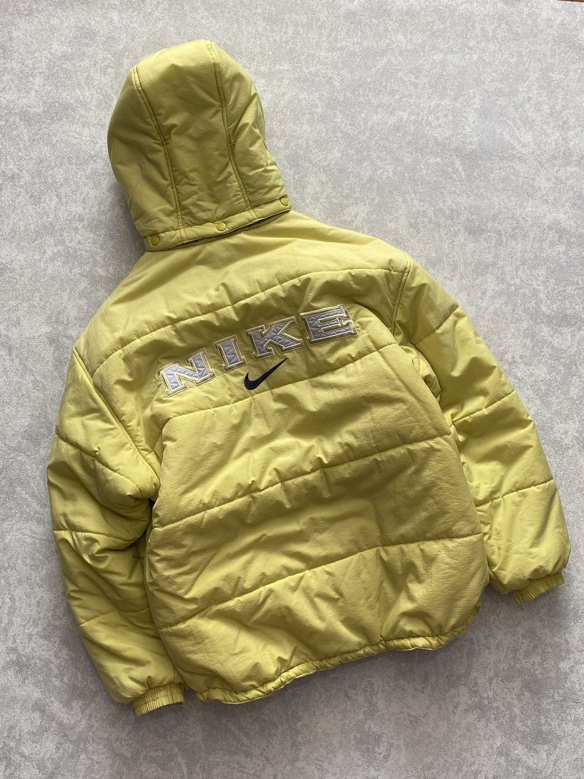 Pre-owned Nike X Nike Acg Vintage Nike Spellout Puffer Jacket Ripstop In Yellow