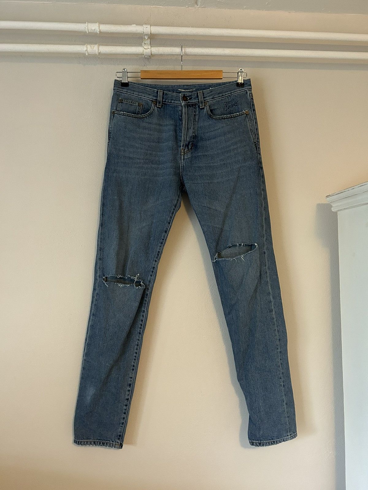 Saint Laurent Paris Destroyed Knee D14 M/SL-LW Jeans Size US 31 - 1 Thumbnail