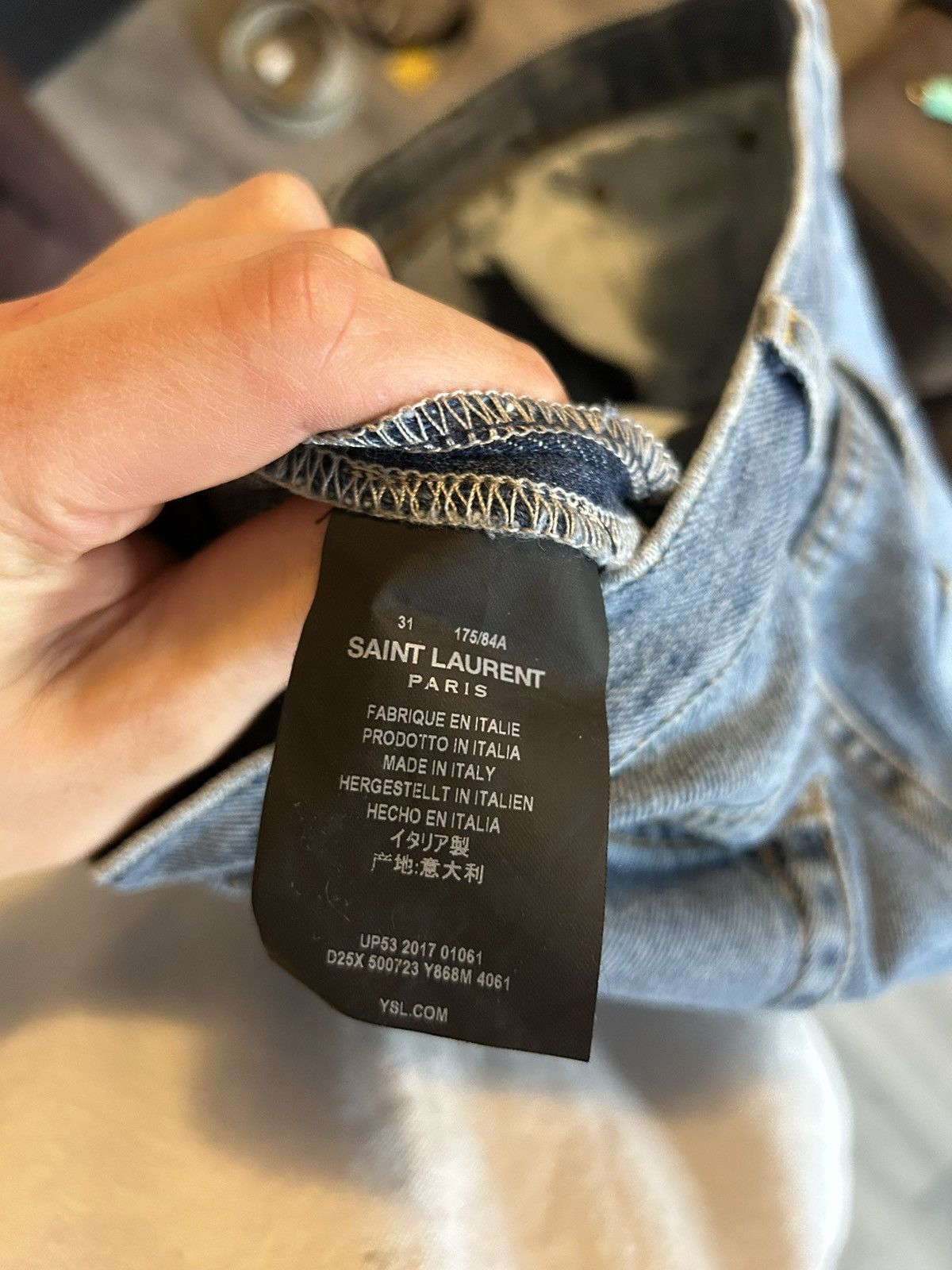 Saint Laurent Paris Destroyed Knee D14 M/SL-LW Jeans Size US 31 - 7 Thumbnail