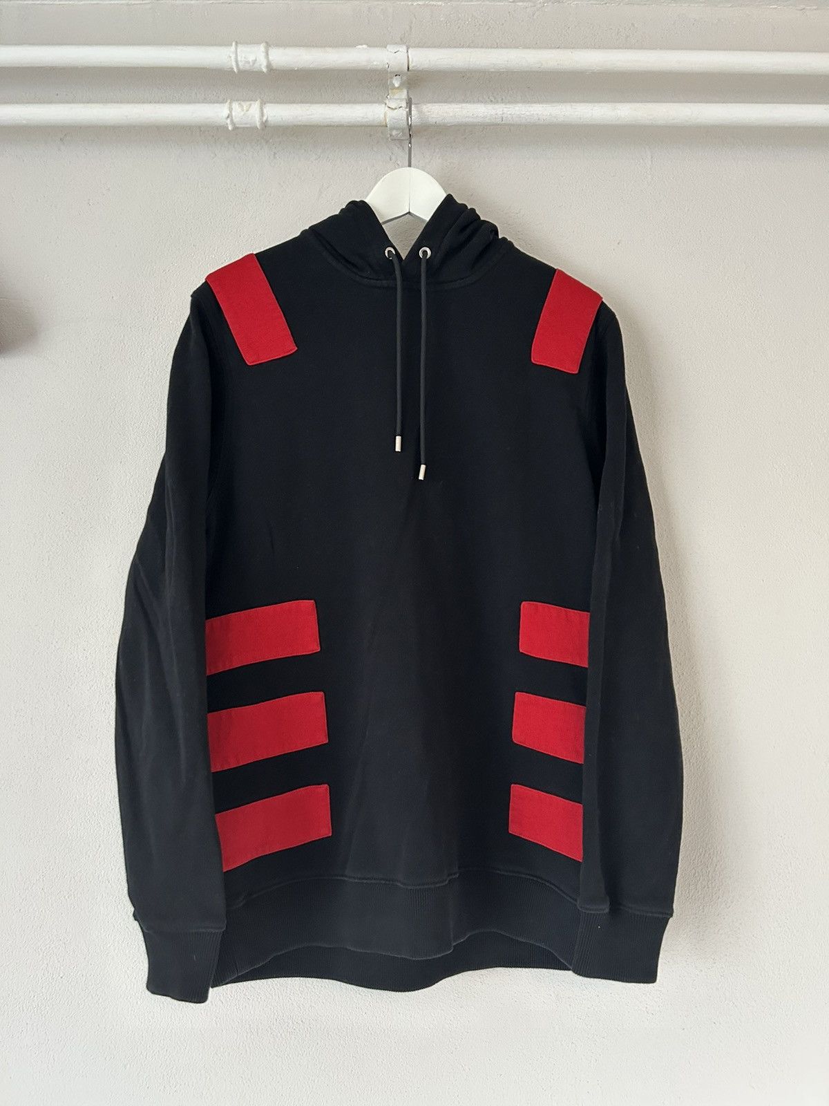 image of Givenchy x Riccardo Tisci Black Hoodie With Red Applications, Men's (Size Small)