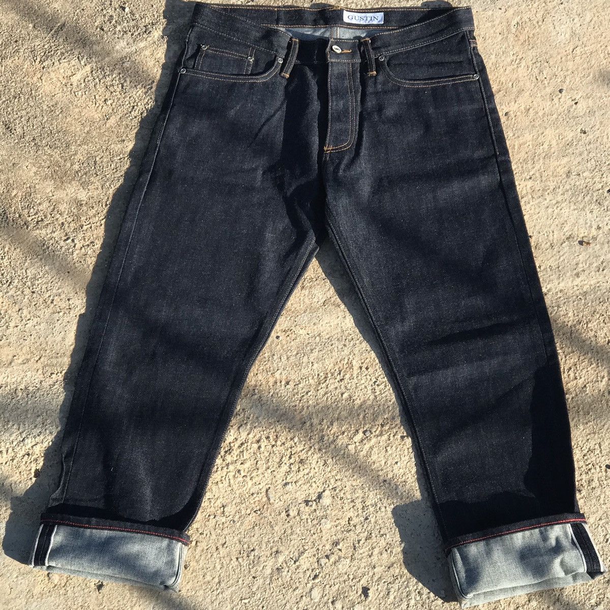 Gustin GUSTIN MADE IN CALIFORNIA SELVEDGE RAW INDIGO JEANS Size US 34 / EU 50 - 2 Thumbnail