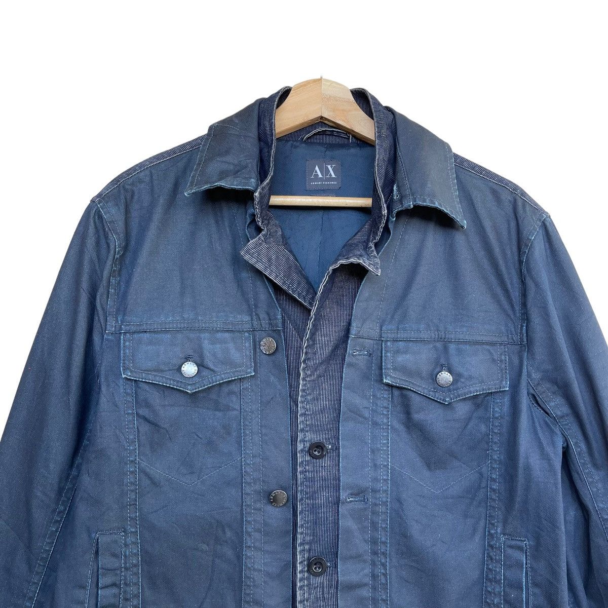 Armani Vintage Armani Exchange Motorcycle Denim Jacket Size US M / EU 48-50 / 2 - 2 Thumbnail