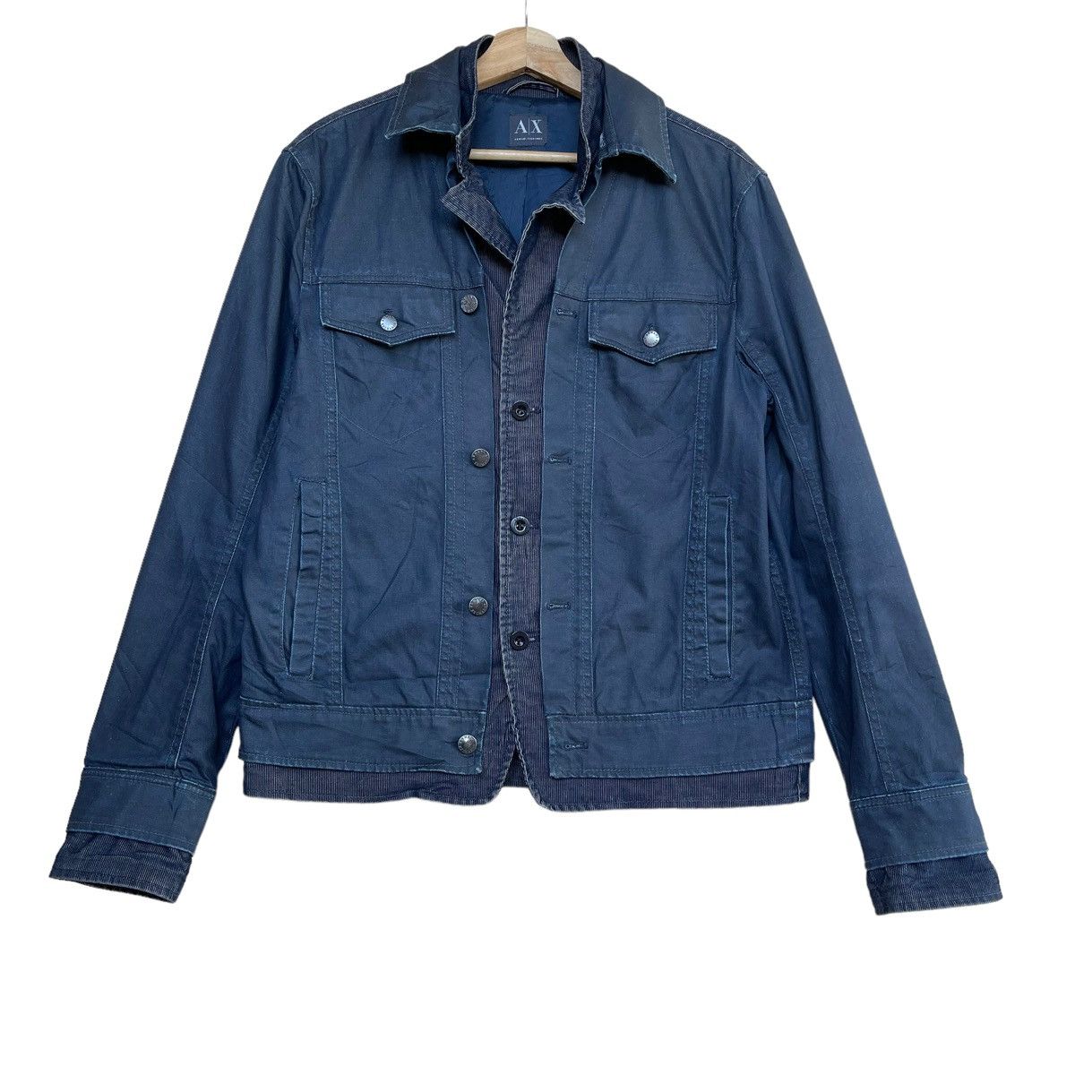 Armani Vintage Armani Exchange Motorcycle Denim Jacket Size US M / EU 48-50 / 2 - 1 Thumbnail