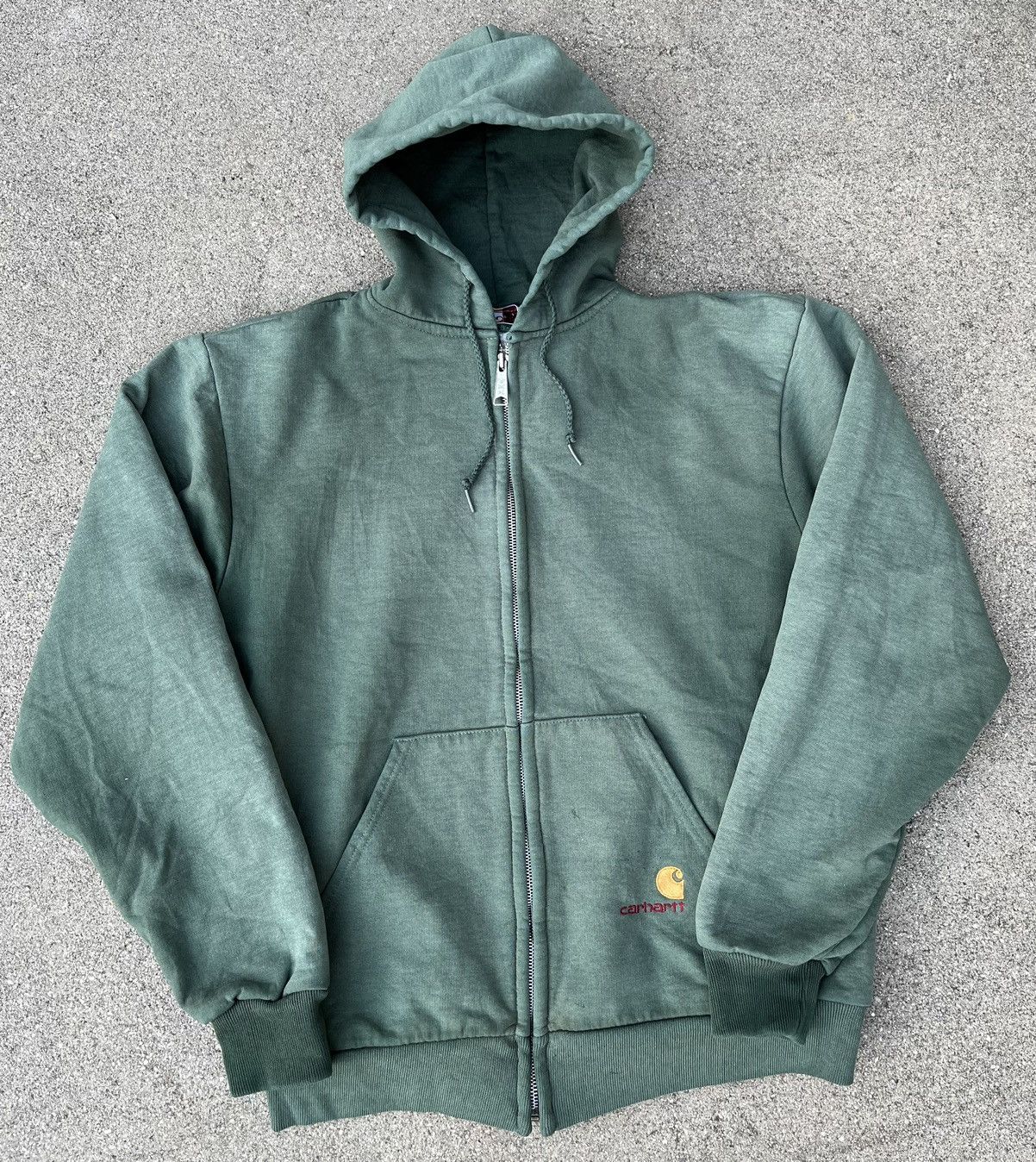 Carhartt Vintage Carhartt Hoodie Sun Fade Thermal Distressed Zip Up Size US S / EU 44-46 / 1 - 9 Thumbnail