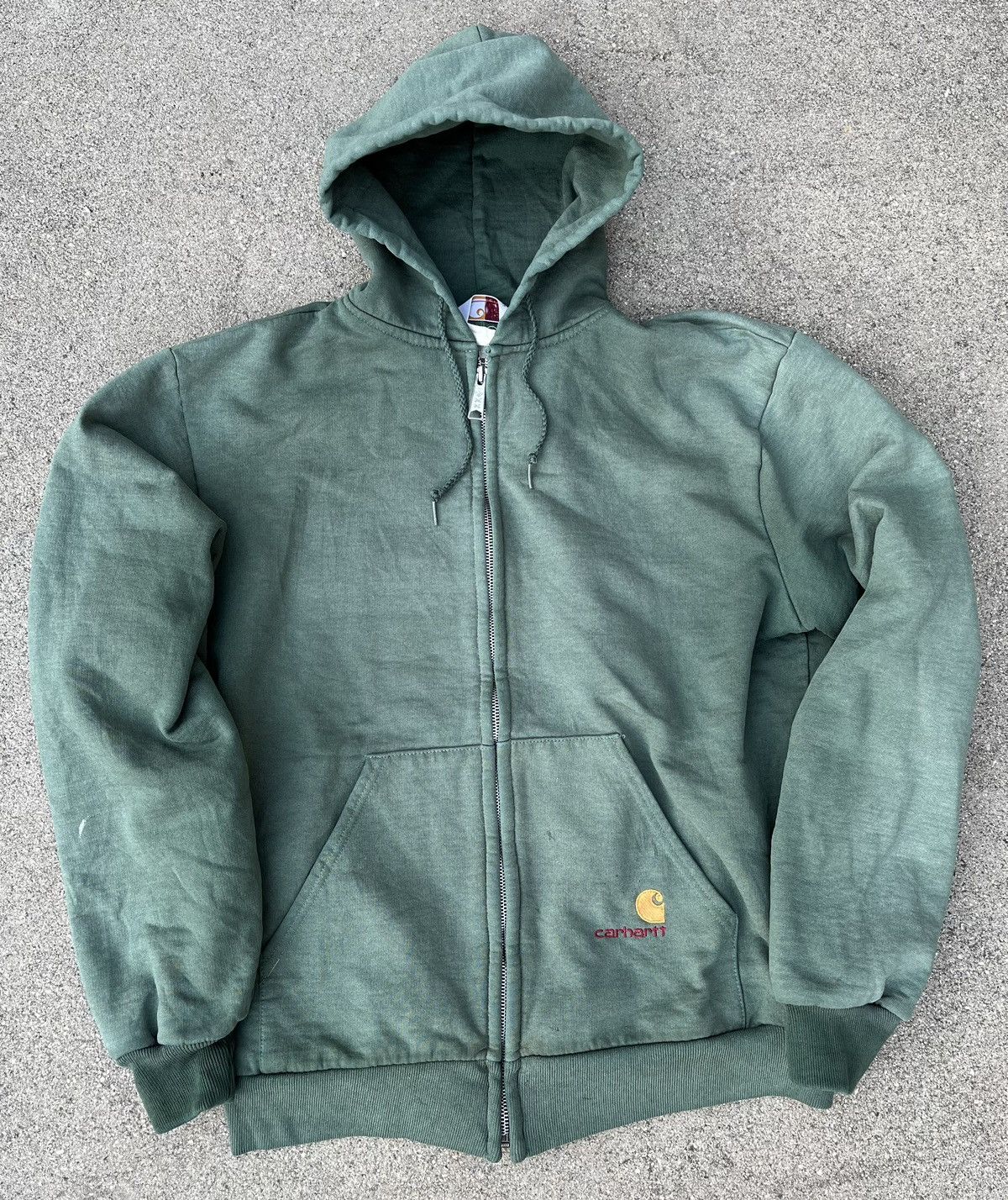 Carhartt Vintage Carhartt Hoodie Sun Fade Thermal Distressed Zip Up Size US S / EU 44-46 / 1 - 8 Thumbnail