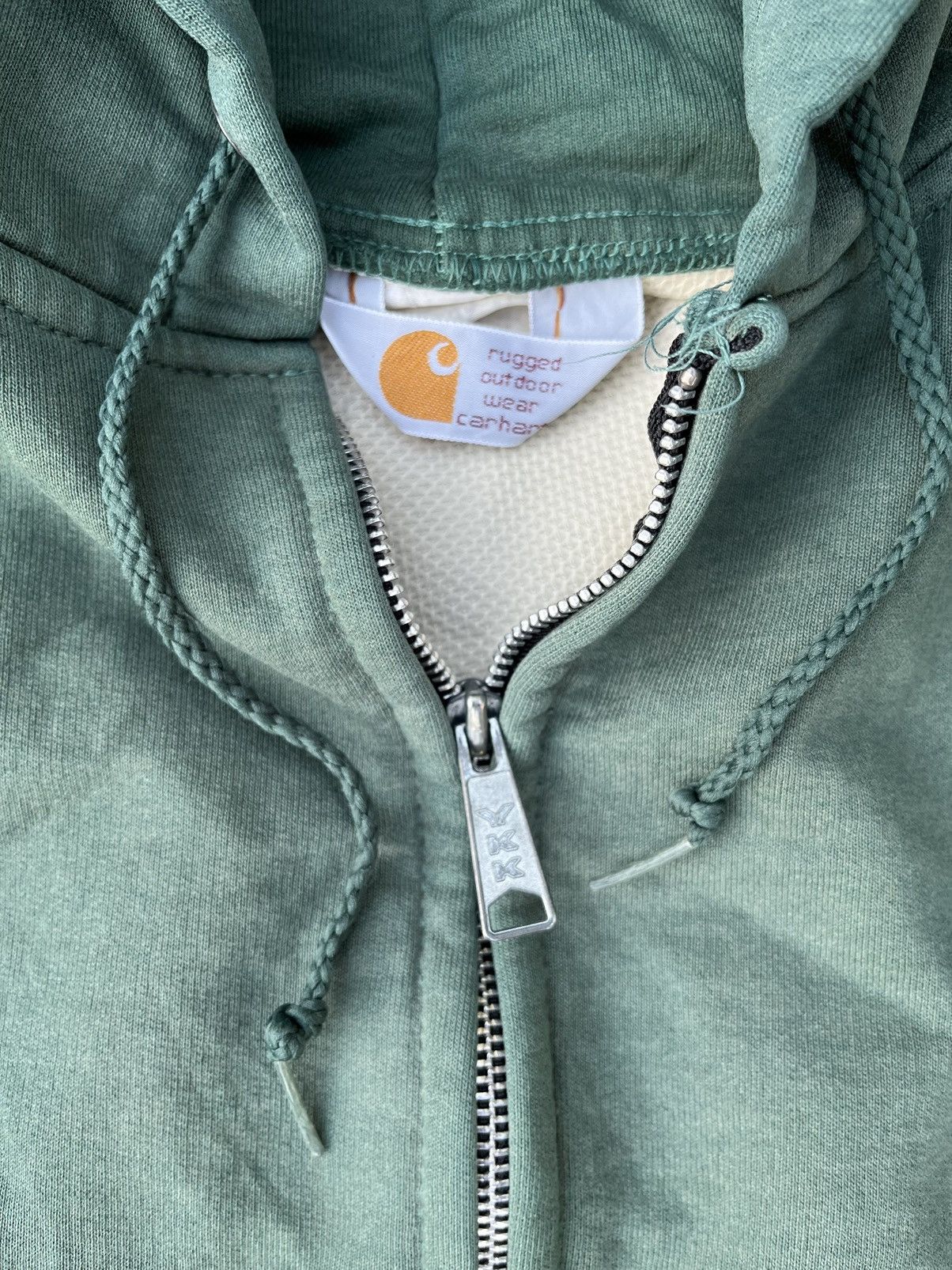 Carhartt Vintage Carhartt Hoodie Sun Fade Thermal Distressed Zip Up Size US S / EU 44-46 / 1 - 1 Thumbnail