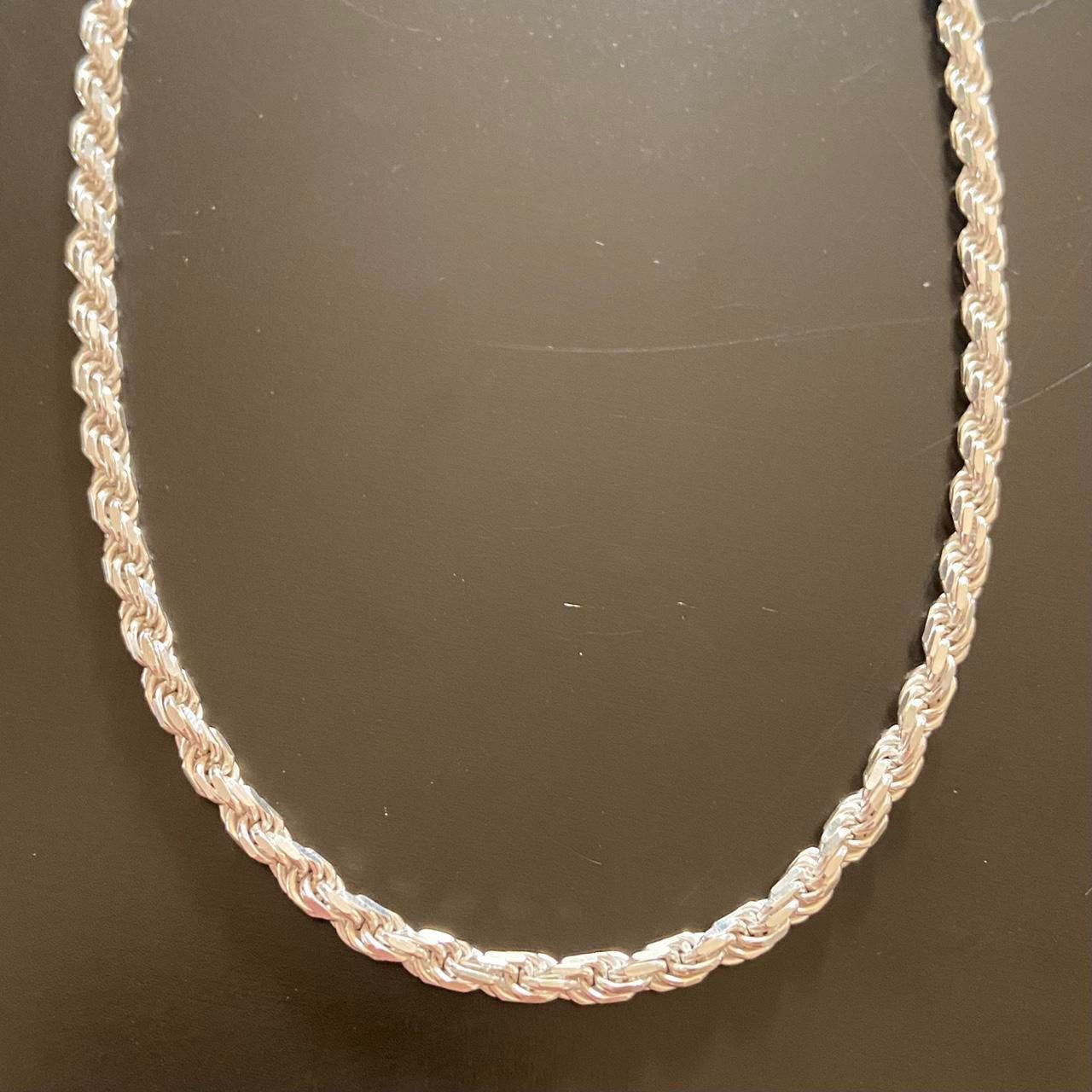 Jewelry Solid Silver Chain Silver Rope Chain 18in 4mm Size ONE SIZE - 4 Thumbnail