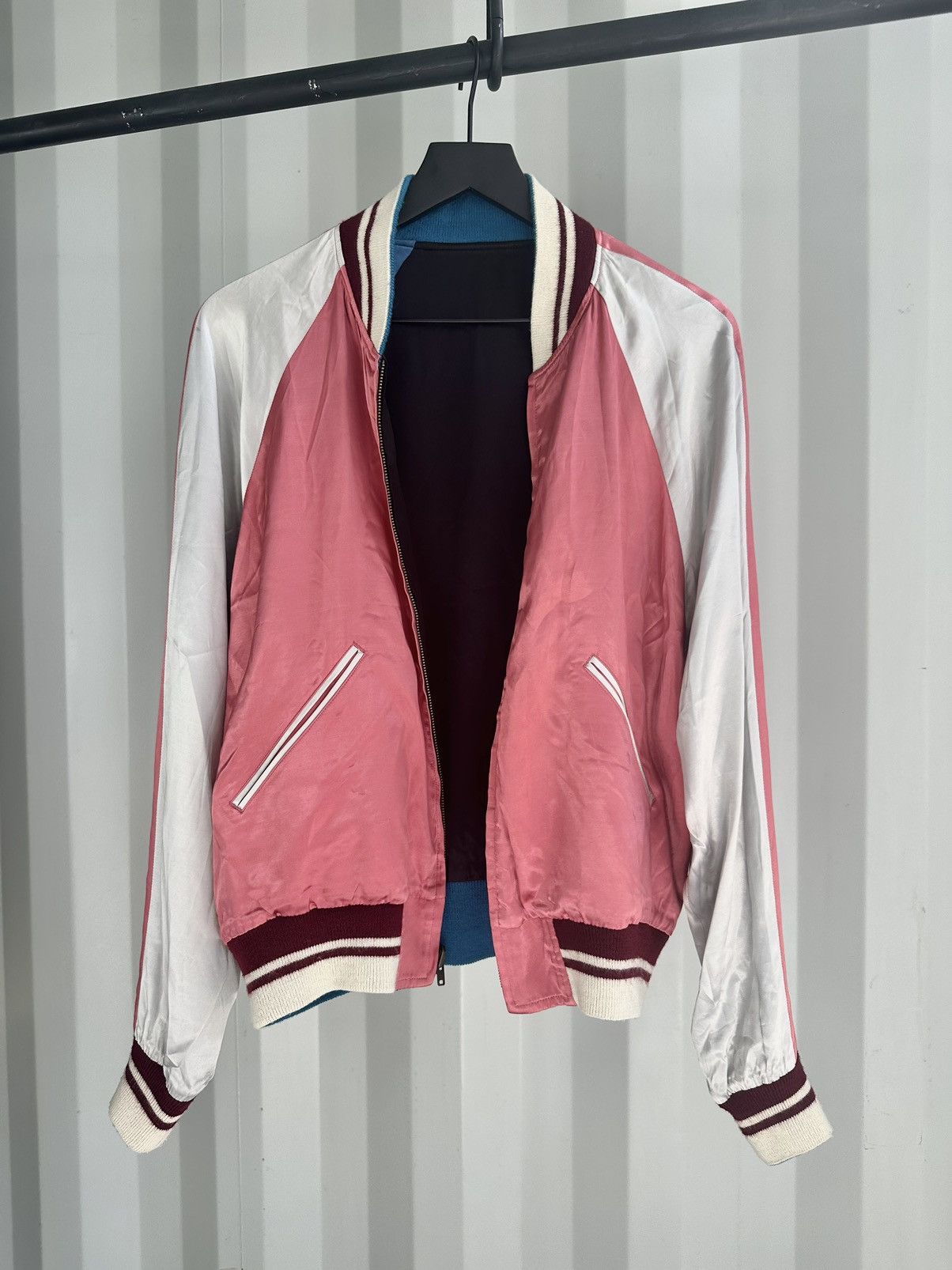 Vintage SS1998 Reversible Rayon Bomber Jacket Size US M / EU 48-50 / 2 - 7 Thumbnail